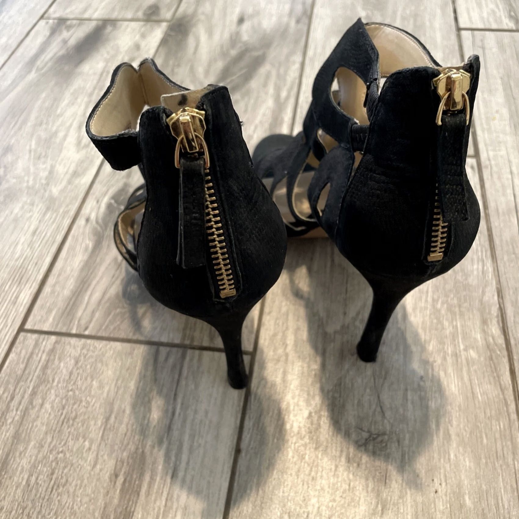 Nine West VINTAGE Nine West Leather Open Toe Cut-out Pumps Heels Black Zipper Size 10 Womens Shoes Size US 10 / IT 40 - 6 Thumbnail