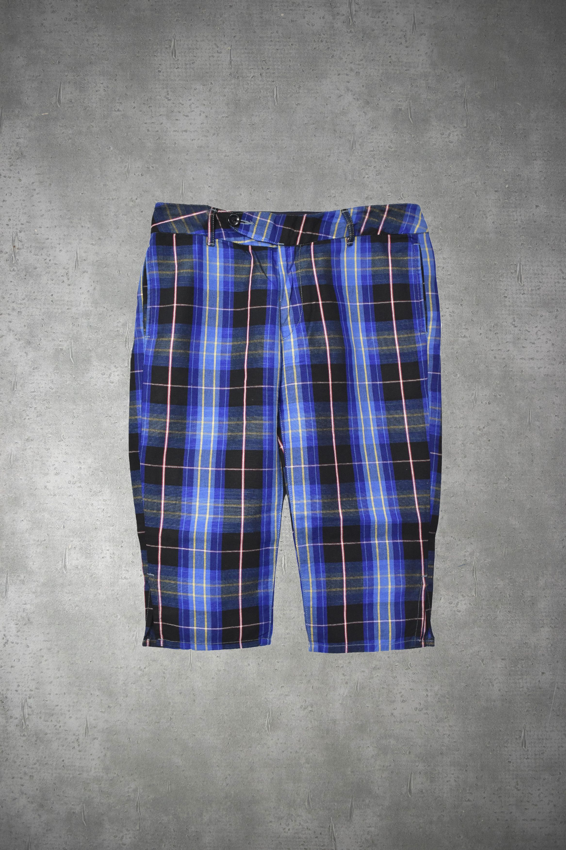 image of Kapital/checker Slacks Shorts/21533 - 0375 61 in Blue, Men's (Size 31)