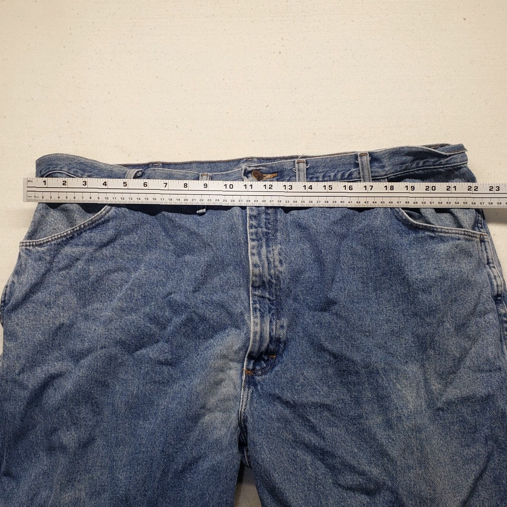 Denime Rustler Jeans Pants Adult Men's 46x30 Denim 100% Cotton Blue Regular Solid Medium 30 Straight Leg Mens Size US 30 / EU 46 - 5 Thumbnail