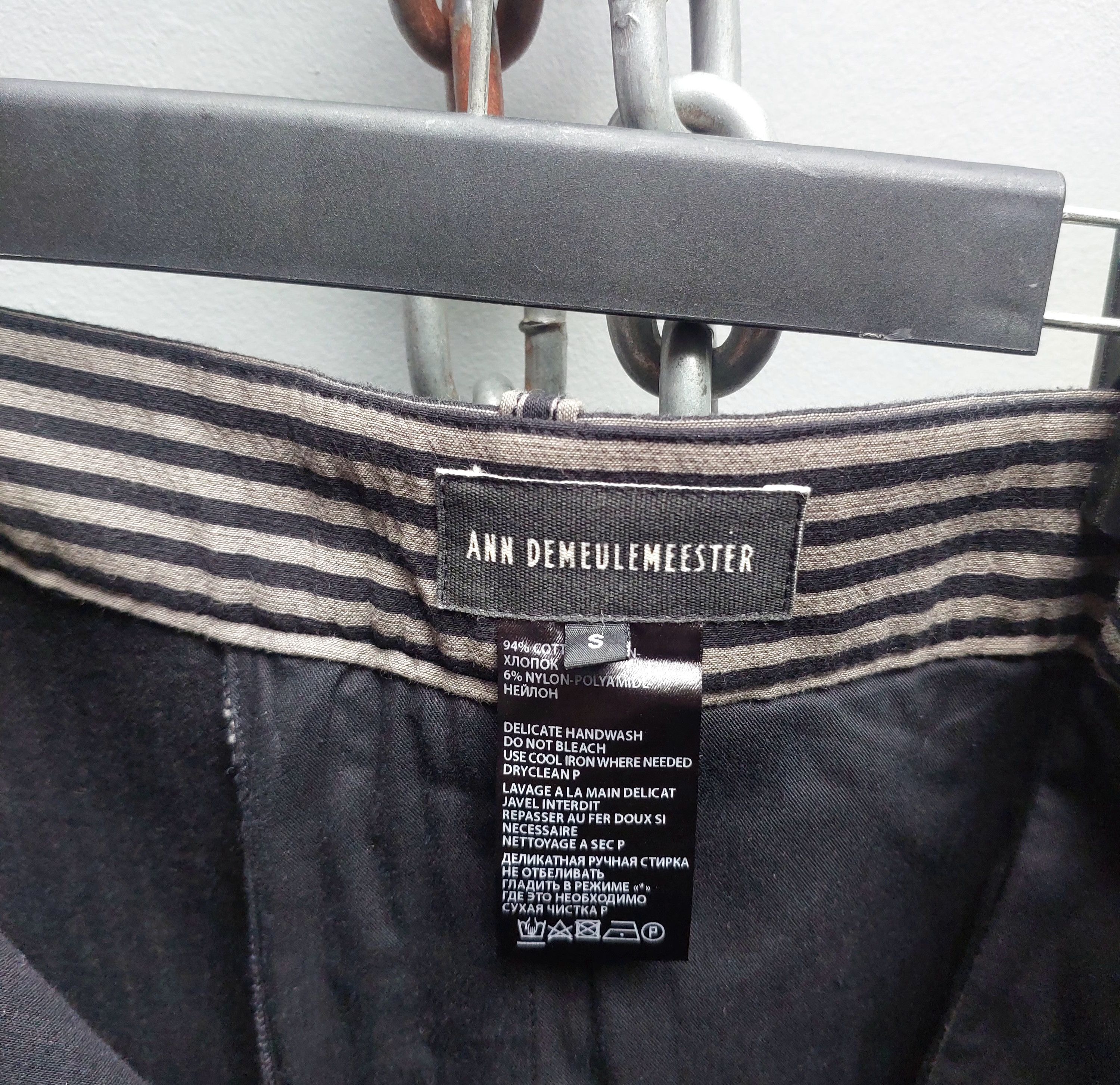 Ann Demeulemeester Ann Demeulemeester Striped Slim Pants with Buttoned Hem Size US 32 / EU 48 - 13 Thumbnail