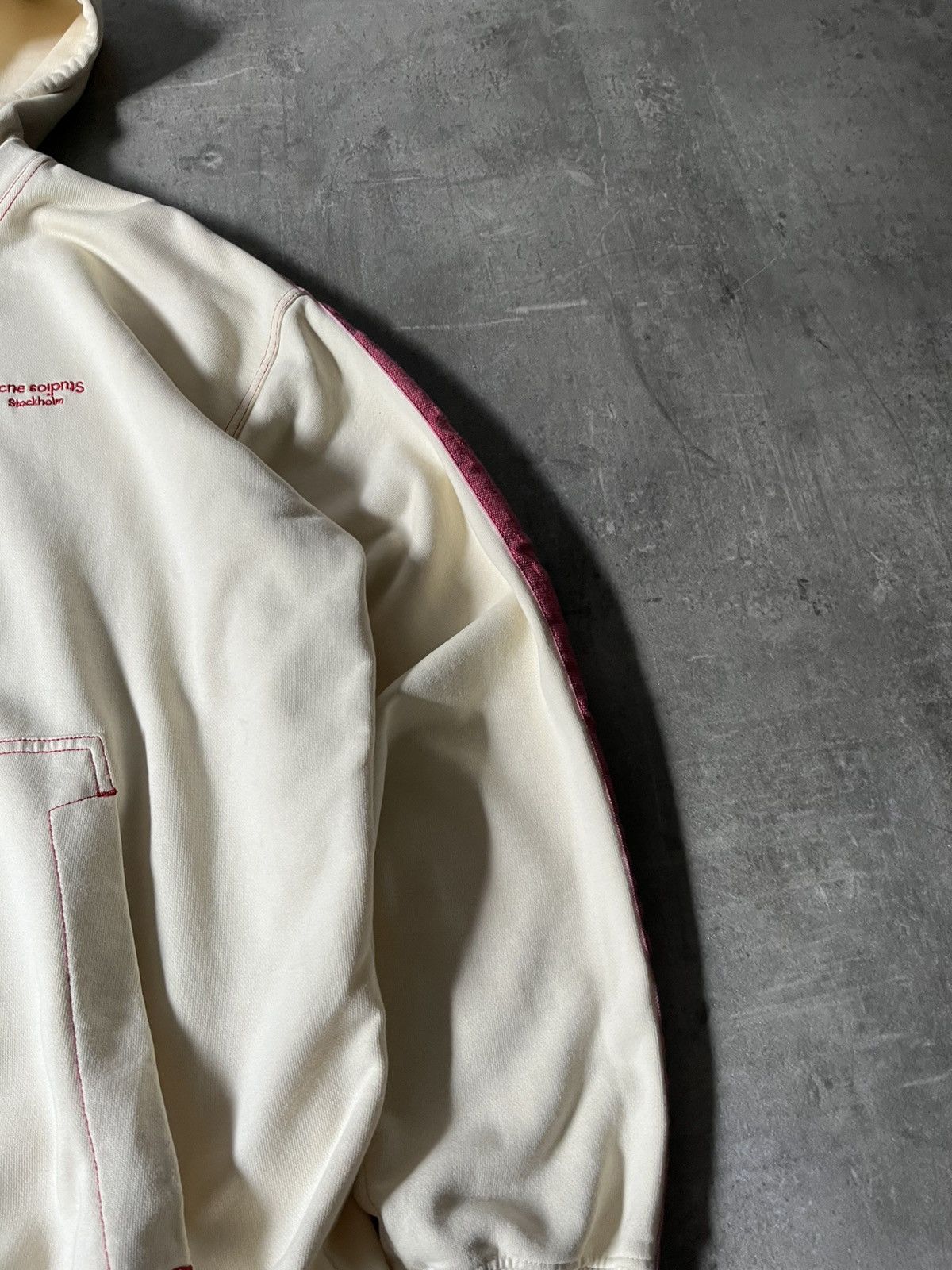 Acne Studios Acne Studios cream red striped hoodie basic Size US XS / EU 42 / 0 - 10 Thumbnail