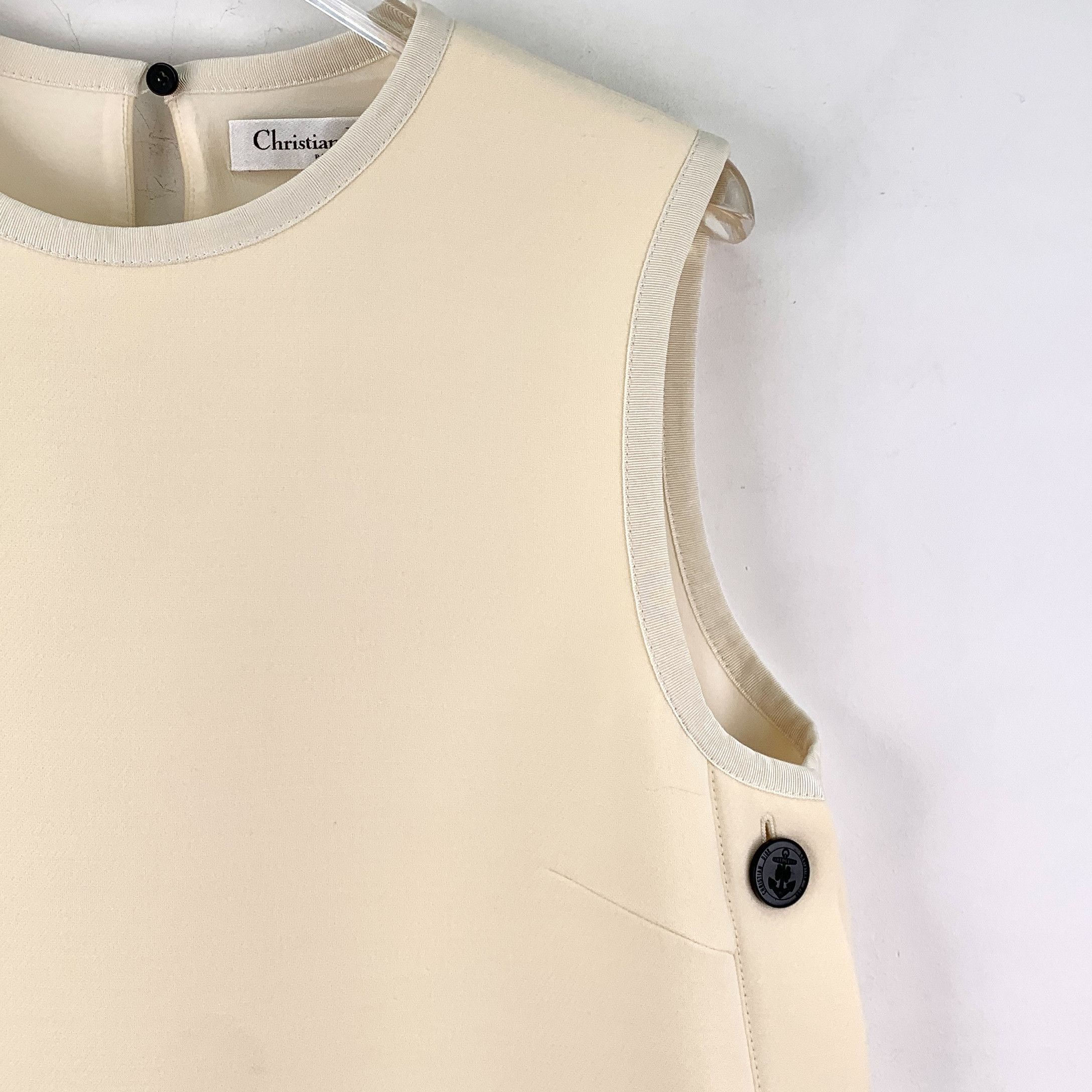 Dior Dior Button Wool Dress Beige (38) Size M / US 6-8 / IT 42-44 - 3 Thumbnail
