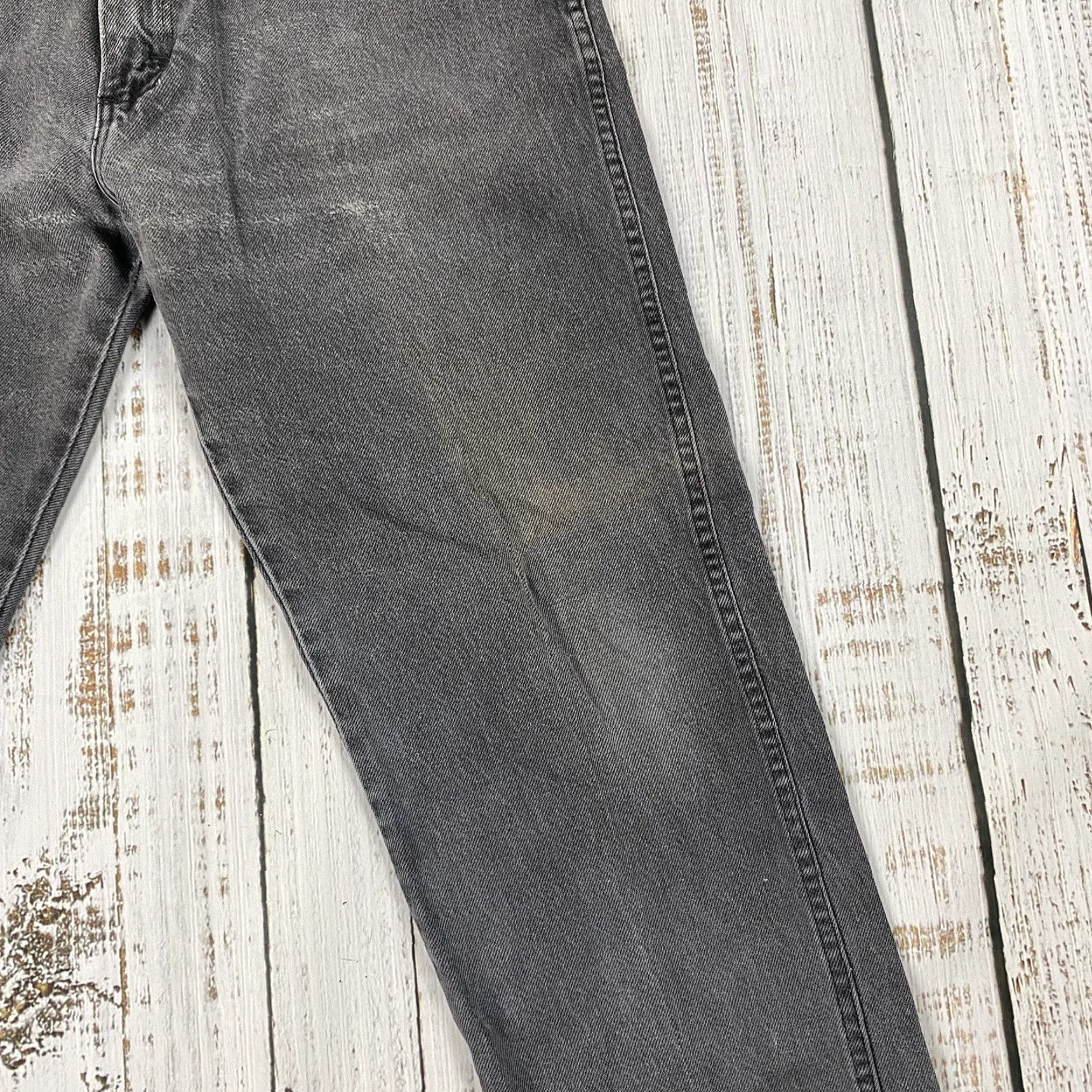 Denime VINTAGE Rustler Black Denim Jeans 36x30 Distressed 90s Straight Mens Size US 36 / EU 52 - 3 Thumbnail