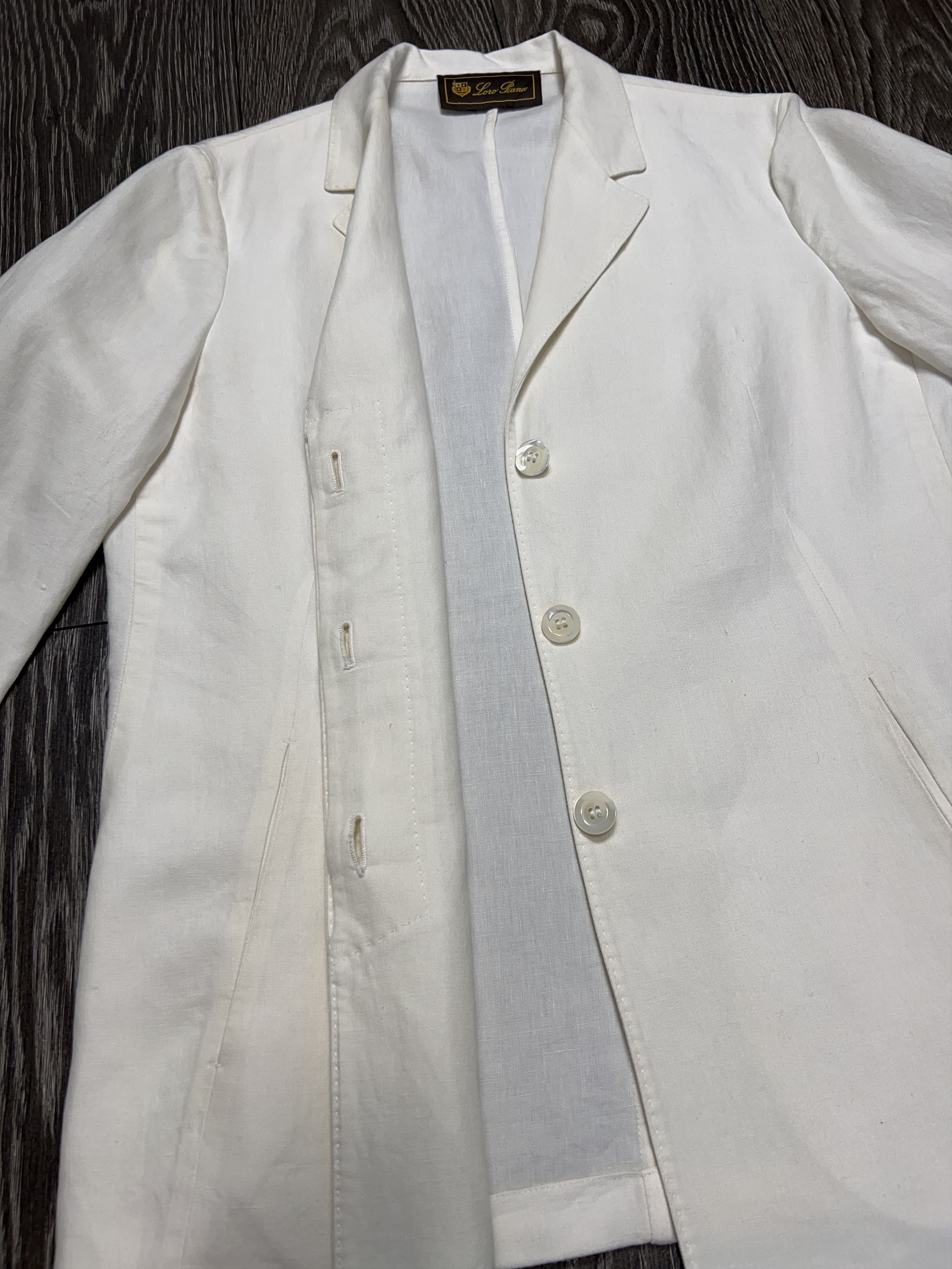 Loro Piana Womens Loro Piana White Linen Blazer Jacket Size 46 Size L / US 10 / IT 46 - 11 Thumbnail