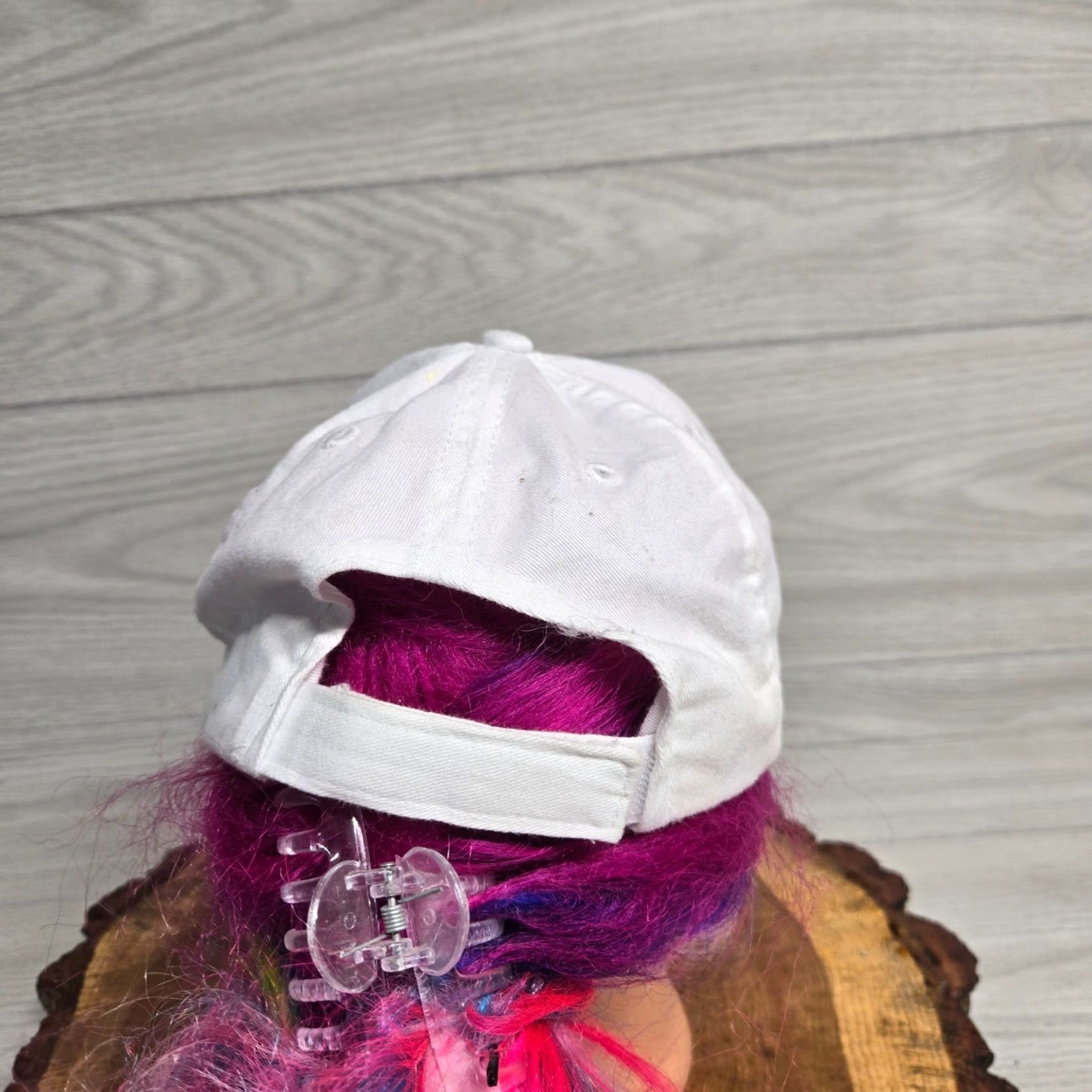 Vintage Myrtle Beach South Carolina White Gray Hat Cap Adjustable Hat Women Myrtle Beach Adjustable White Gray Cap Size ONE SIZE - 3 Thumbnail