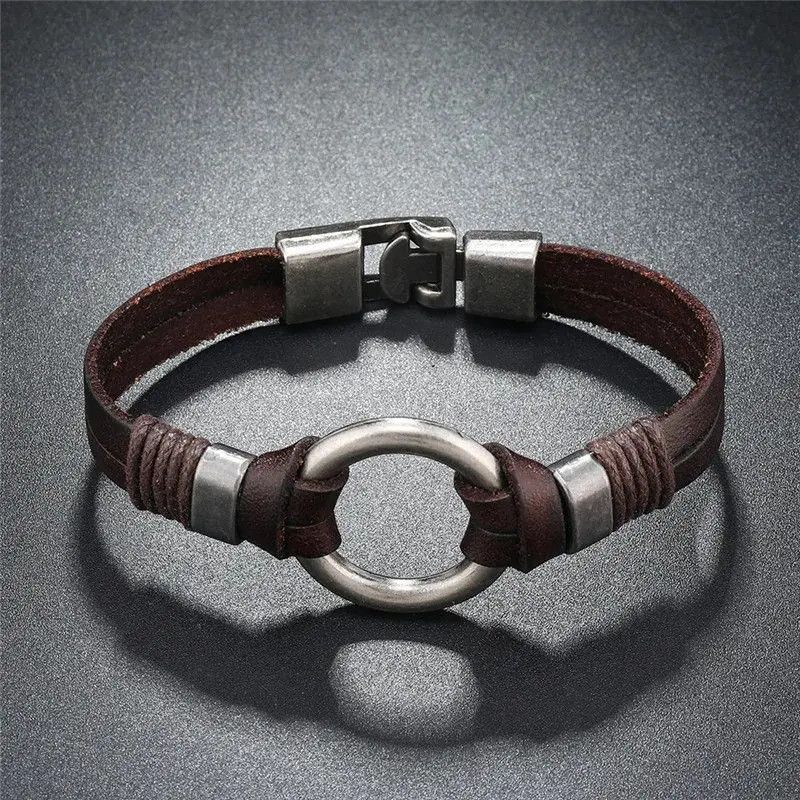Japanese Brand Braided Brown Leather Bracelet Size ONE SIZE - 3 Thumbnail