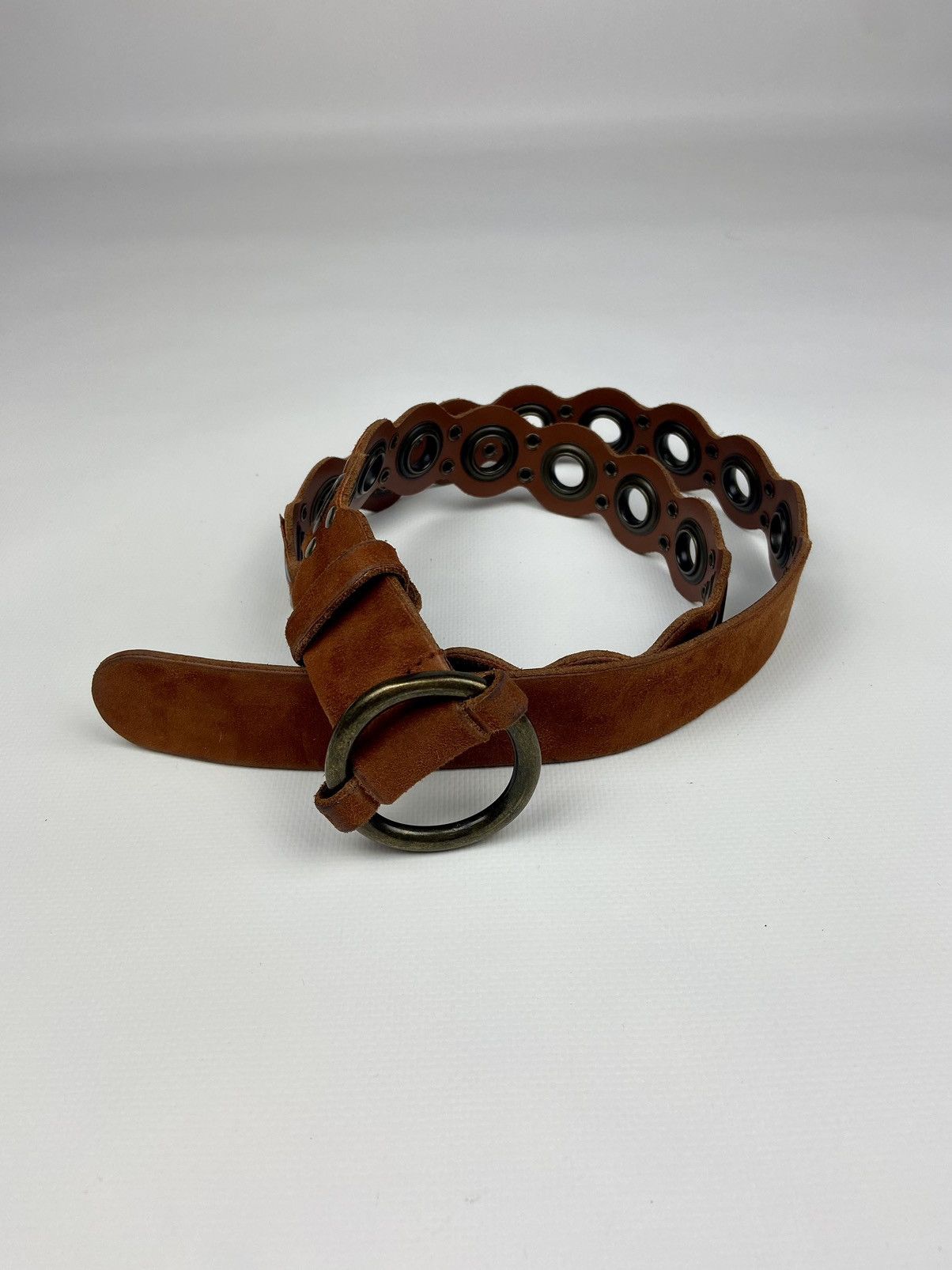Dolce & Gabbana × Vintage Vintage 90's Dolce & Gabbana Perforations Leather Belt Sz 85 Size ONE SIZE - 18 Thumbnail