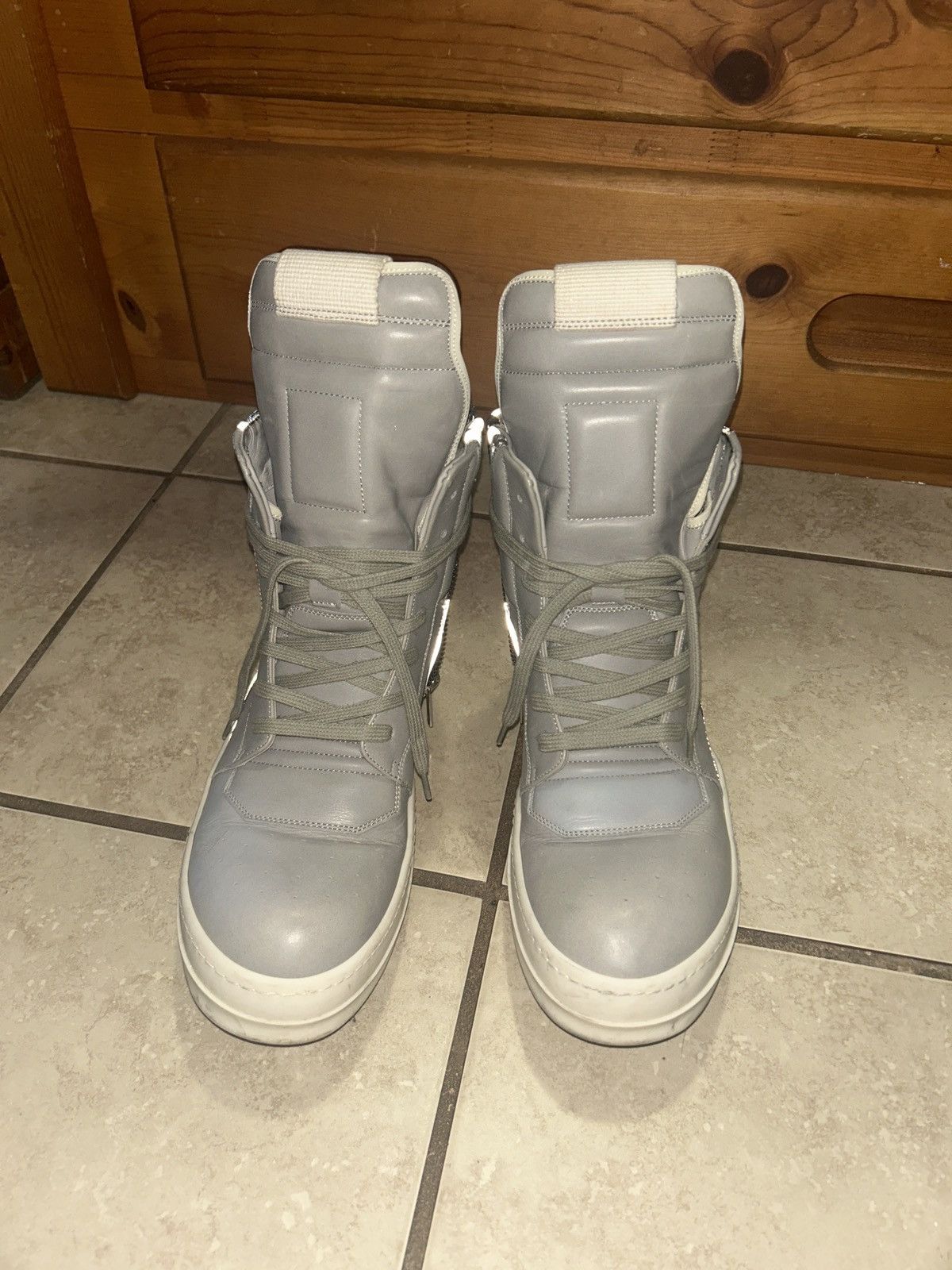 Rick Owens Rick Owens Geobasket Pearl Milk Reflective Size US 10 / EU 43 - 3 Thumbnail