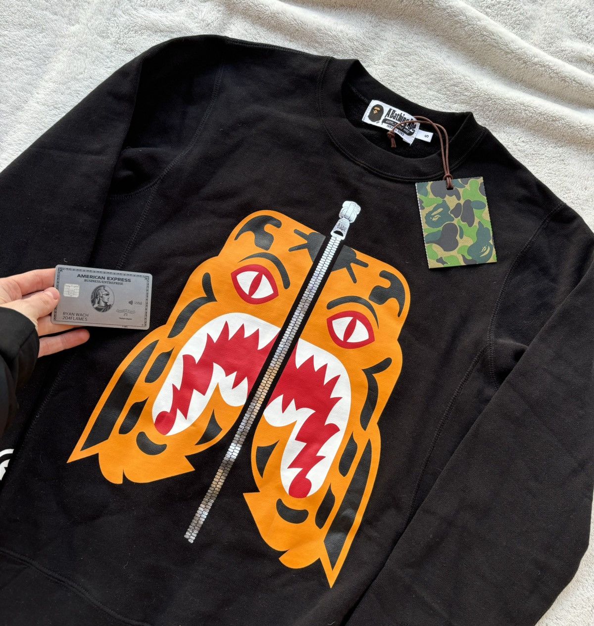 Bape Bape Black Tiger Face Crewneck Size US S / EU 44-46 / 1 - 2 Thumbnail