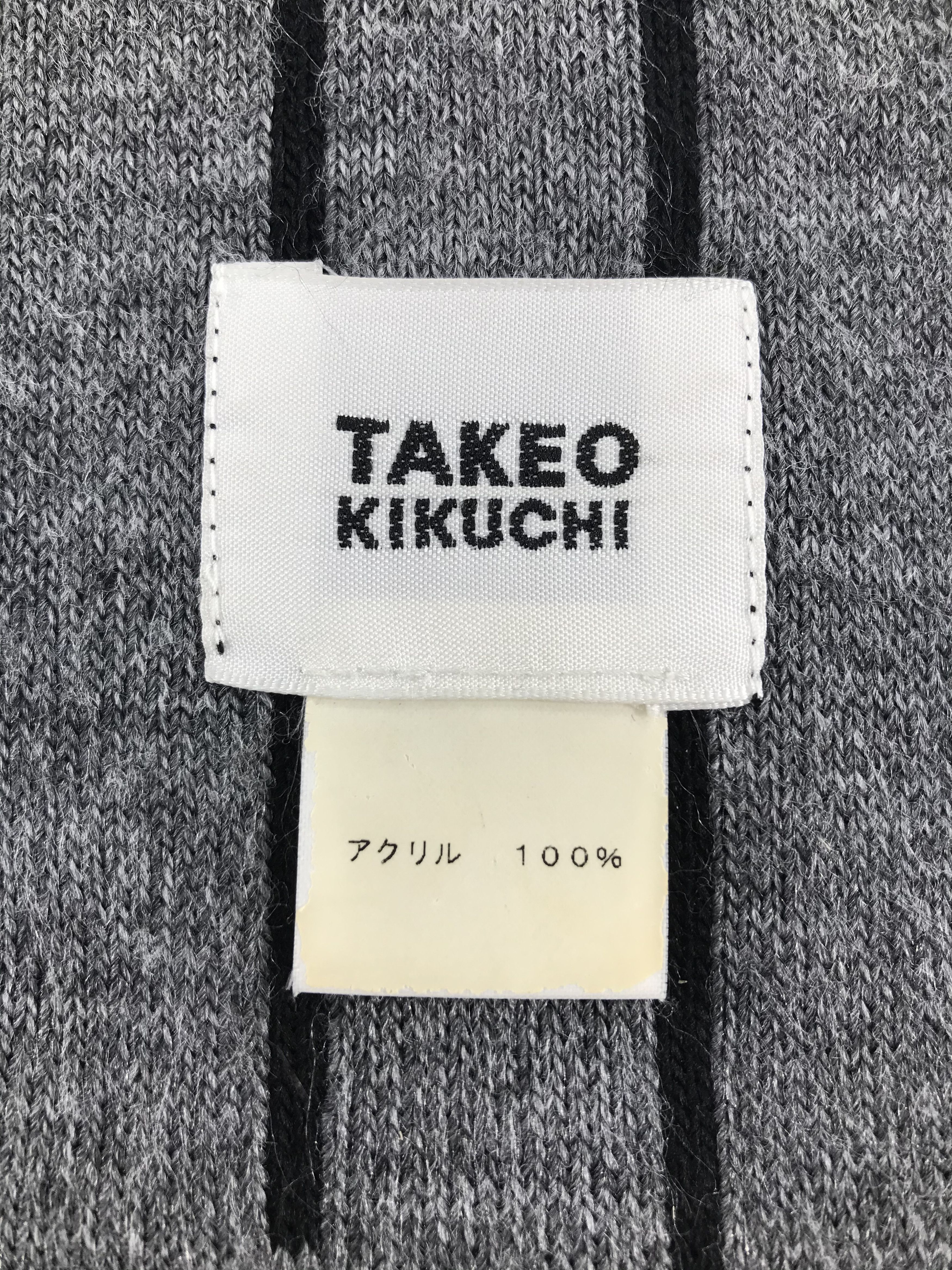 Takeo Kikuchi Takeo Kikuchi Striped Scarf Muffler Neck Warmer V219 Size ONE SIZE - 4 Thumbnail