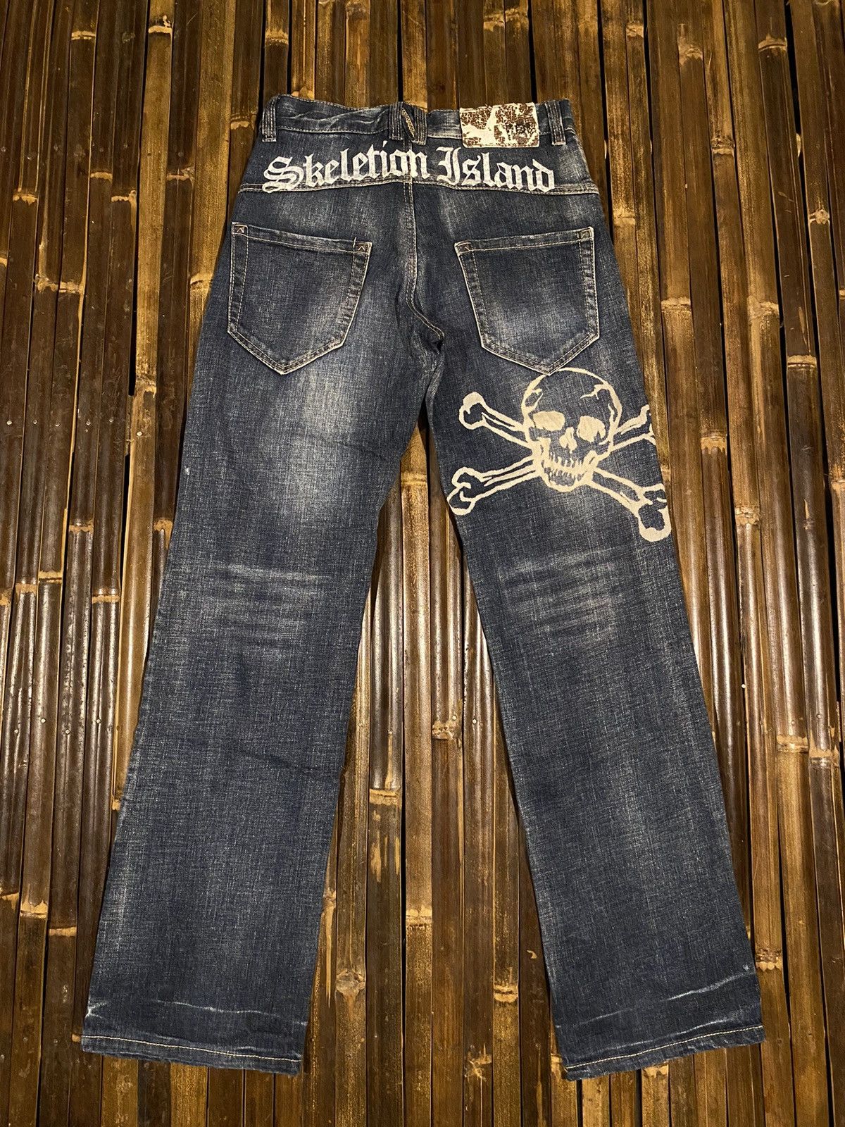 image of Hysteric Glamour x If Six Was Nine Skeletion Island Skull Jeans in Denim, Men's (Size 29)