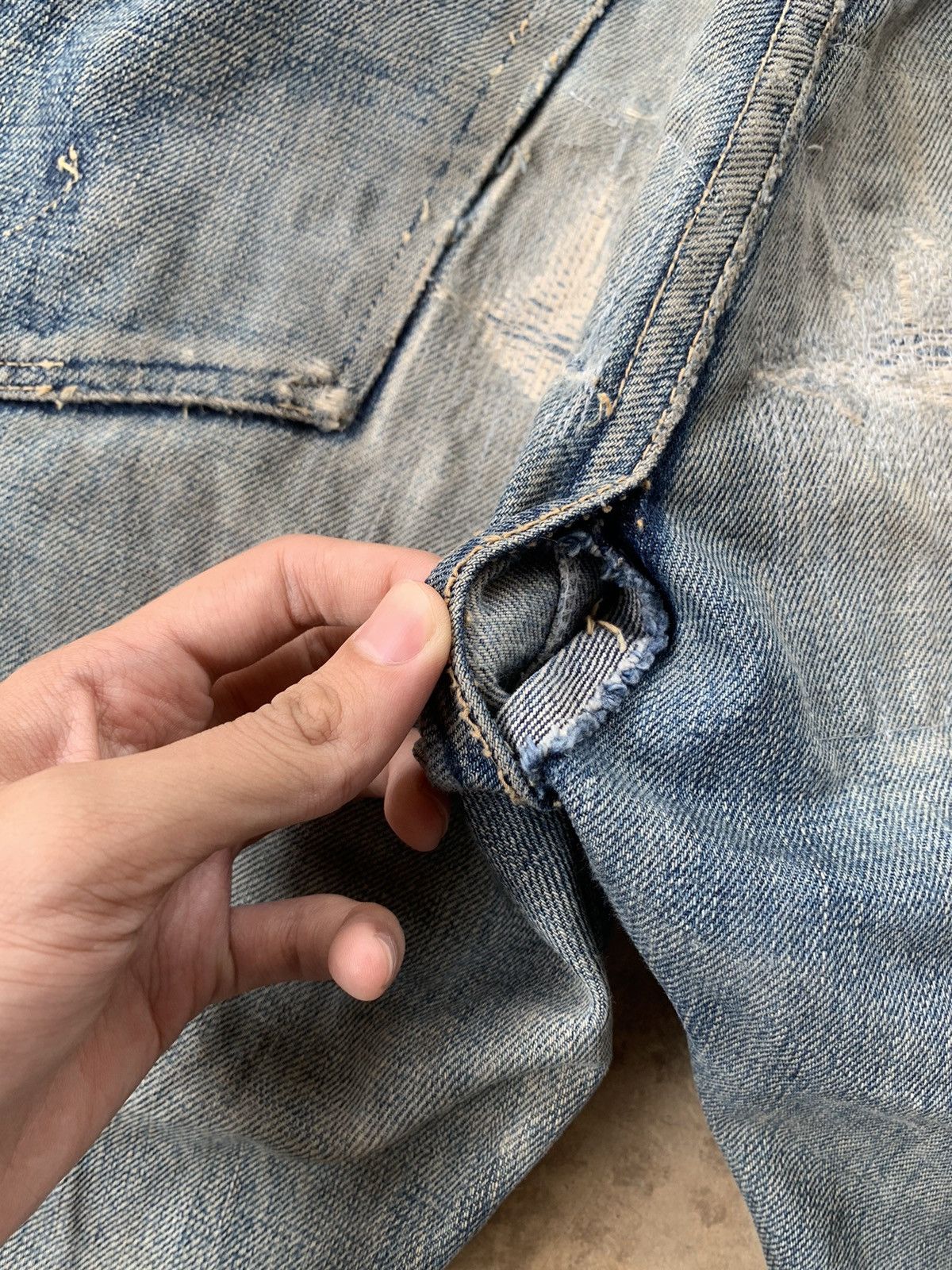 Full Count & Co. Vintage Full Count 0105 Selvedge Distressed Denim Size US 31 - 22 Thumbnail