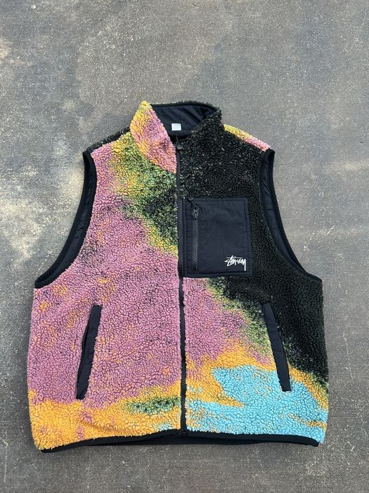 Stussy JACQUARD DYE SHERPA VEST | Grailed