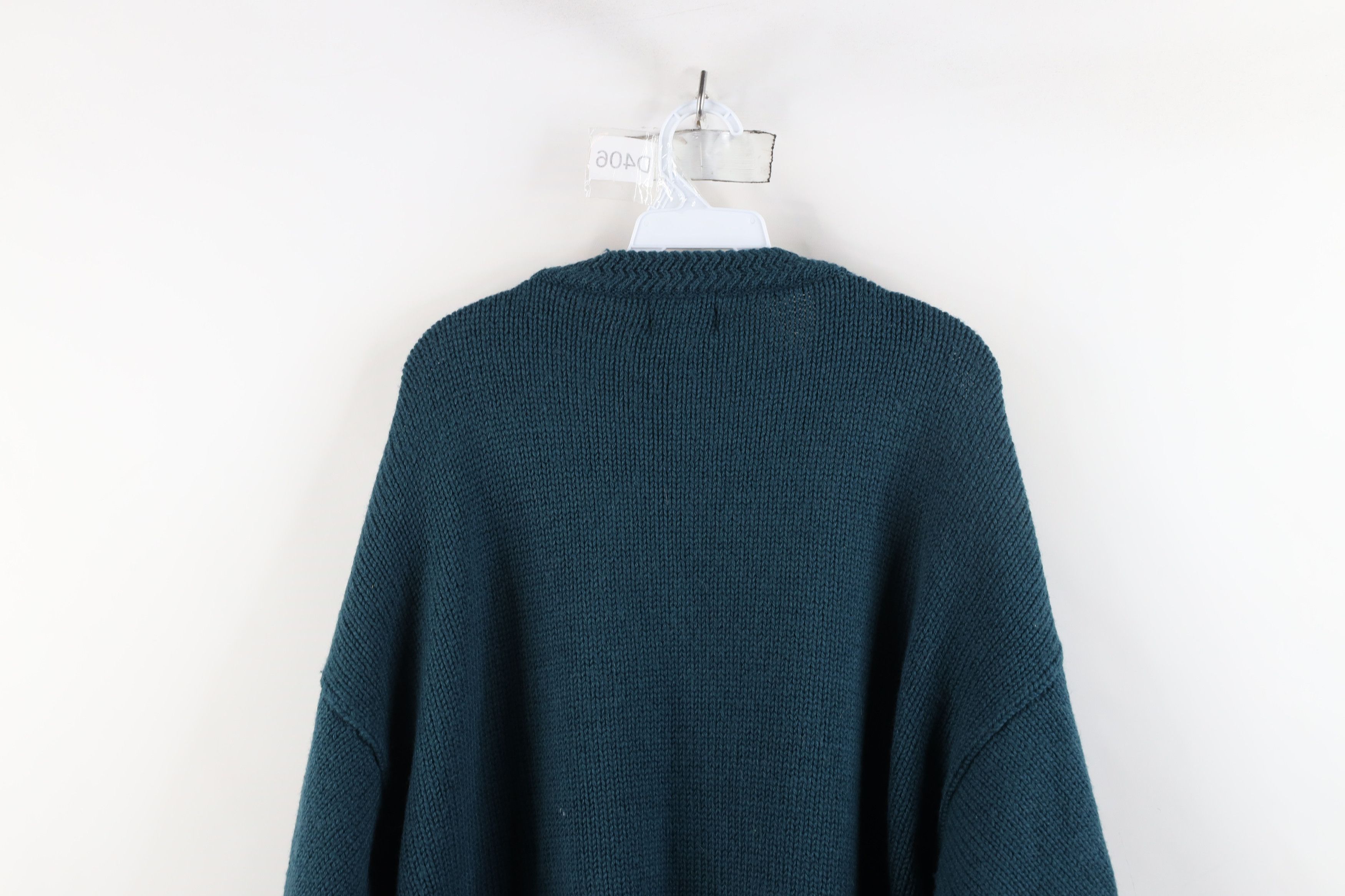 Vintage Vintage 90s Streetwear Heavyweight Wool Knit Sweater Teal Size US XXL / EU 58 / 5 - 9 Thumbnail