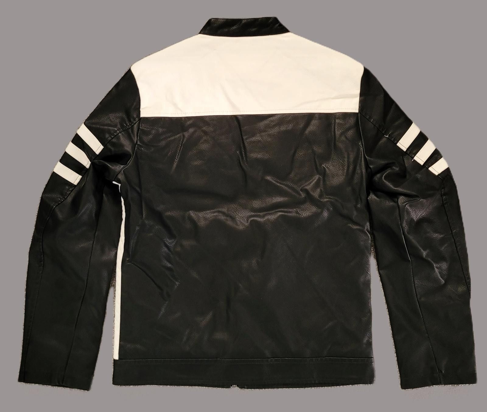 Other Men’s Large Moto Racer Black & White Pleather Jacket - NEW Size US L / EU 52-54 / 3 - 2 Thumbnail