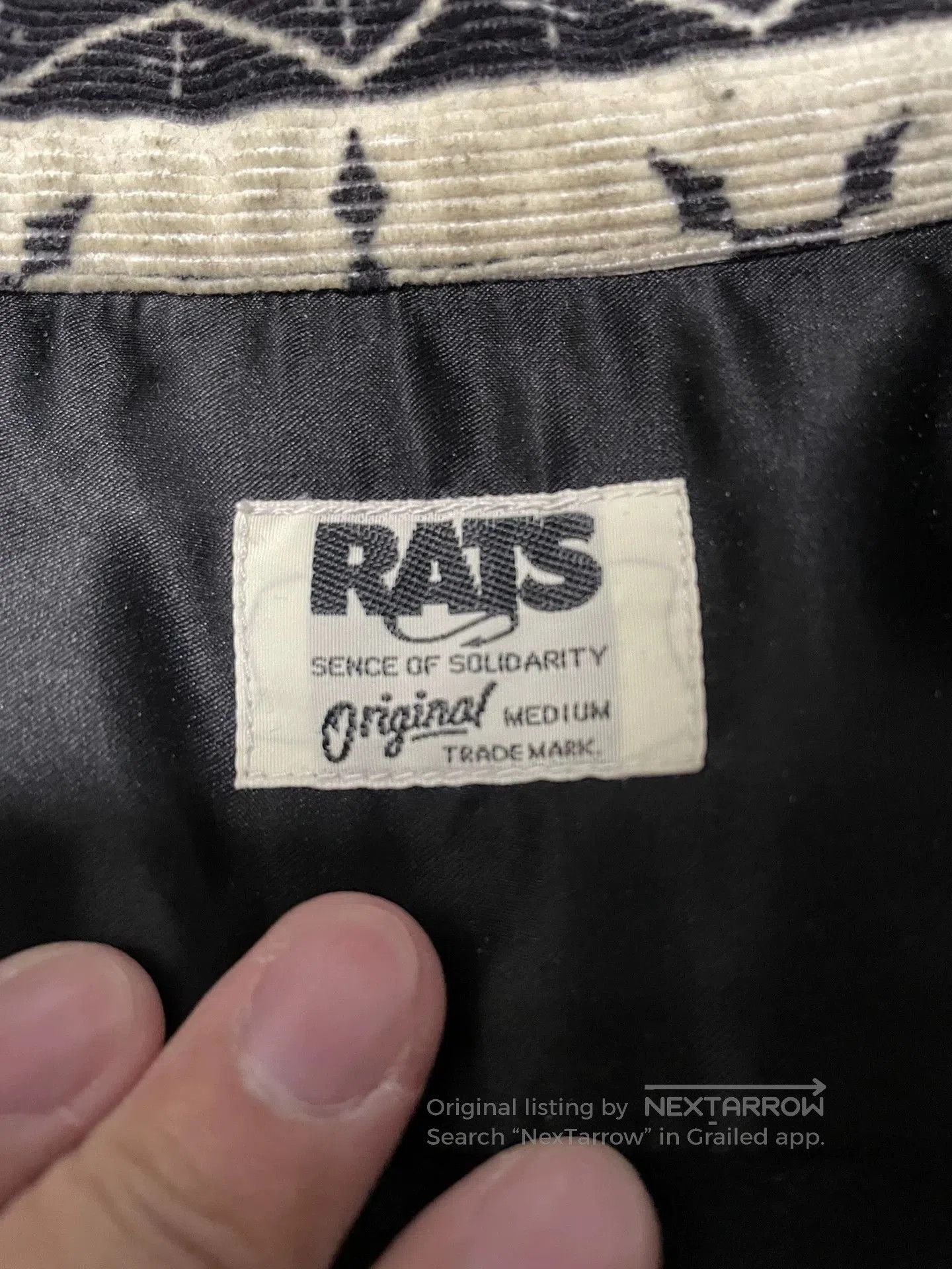 RATS JAPAN Rats Corduroy Shirt with Patterned Yoke. Size US M / EU 48-50 / 2 - 4 Thumbnail