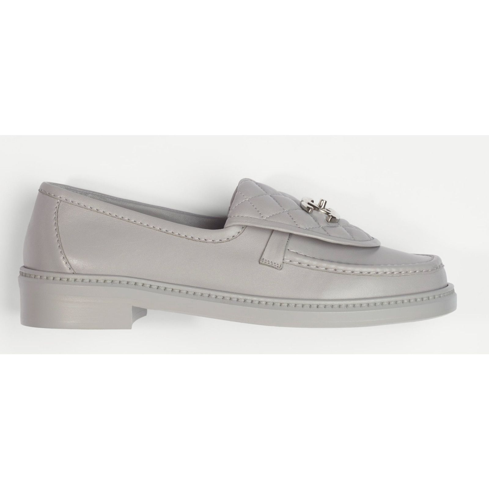 Chanel Chanel Turnlock CC Logo Silver Mule Slip Flat Loafer 39.5 Size US 9.5 / IT 39.5 - 3 Thumbnail
