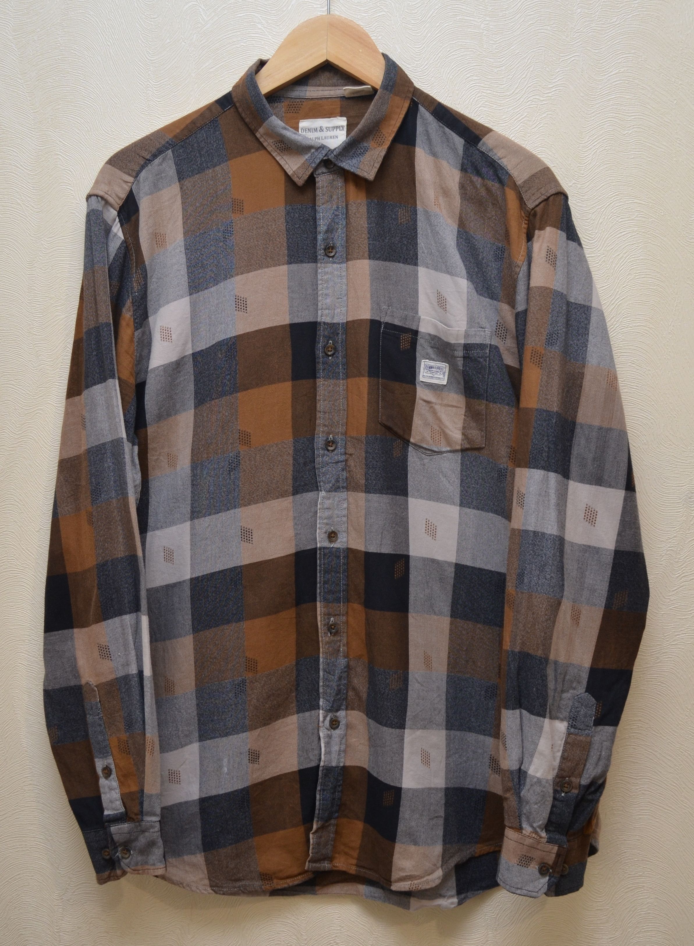 Denim & Supply Ralph Lauren × Polo Ralph Lauren Denim and Supply Ralph Lauren Brown Check Western Shirt Rare Size US XXL / EU 58 / 5 - 1 Thumbnail