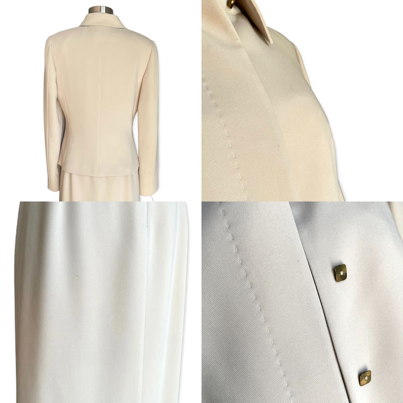 Max Mara VINTAGE MAX MARA 2pc Jacket & Maxi Long Dress Beige Suit Sz 10 Jacket Dress Women Size L / US 10 / IT 46 - 8 Thumbnail
