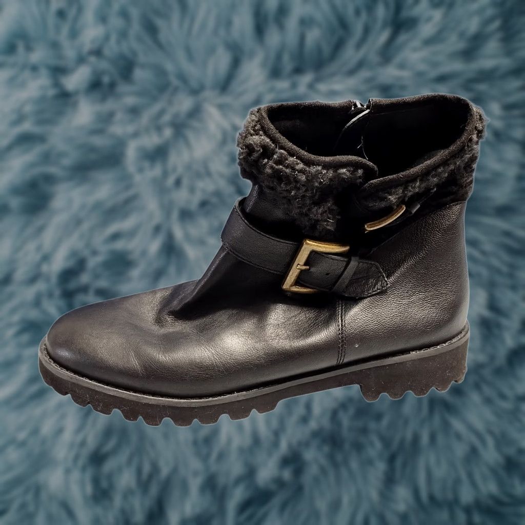 Vintage Easy Spirit Womens Size 8.5 Black Ankle Booties Round Toe Faux Fur Lined Side Zip Boots Size US 9 / IT 39 - 1 Thumbnail