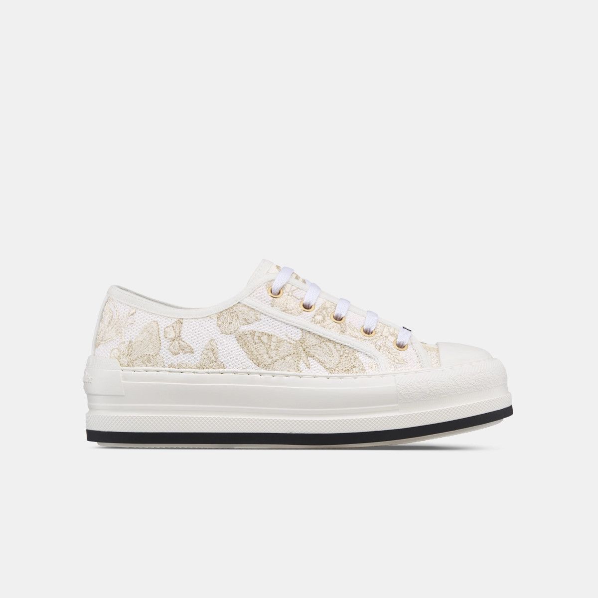 o1bcso1str0225 Walk'n'Dior Platform Sneaker in White/Golden