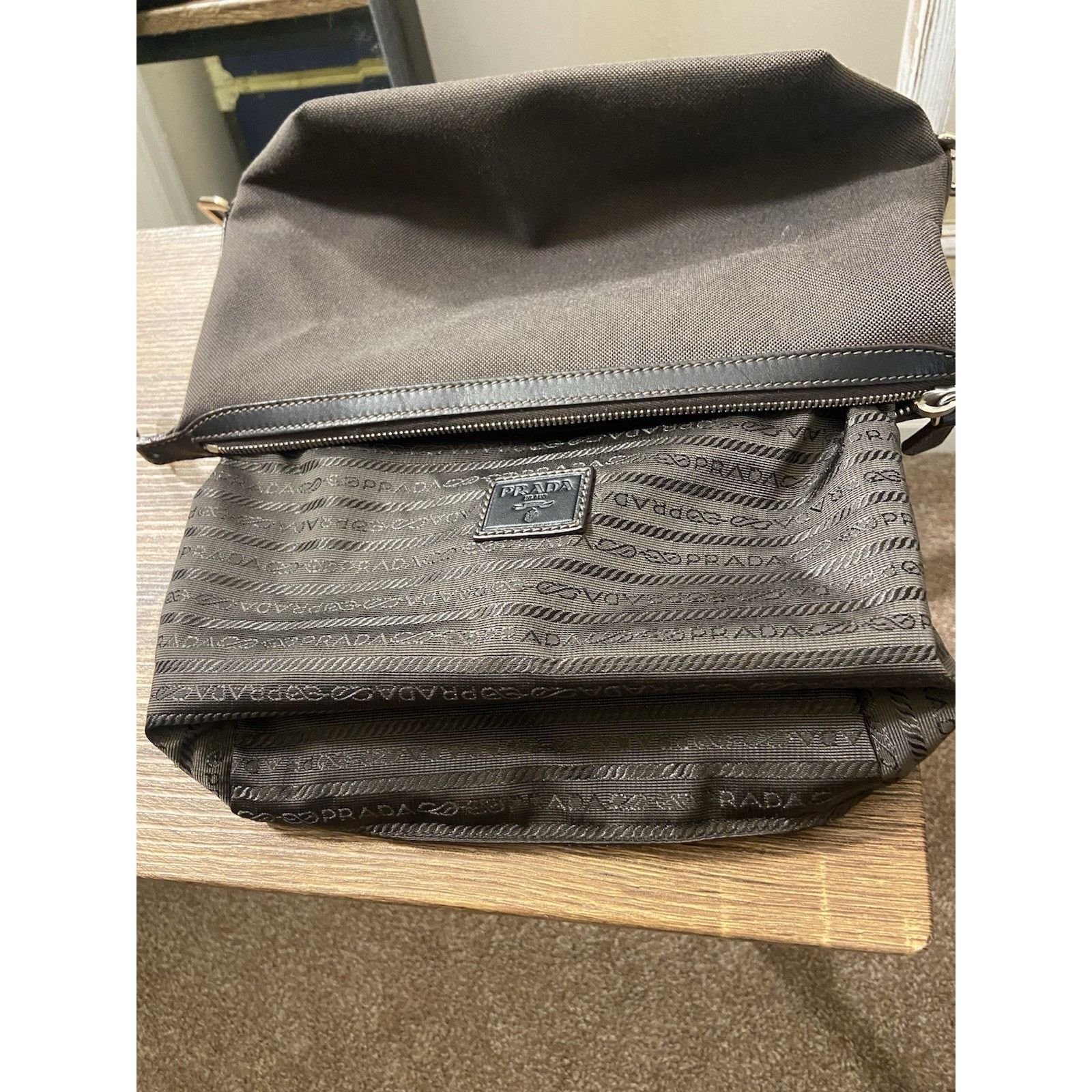 Prada Prada Canapa brown canvas leather buckle clutch pouch bag Size ONE SIZE - 15 Thumbnail