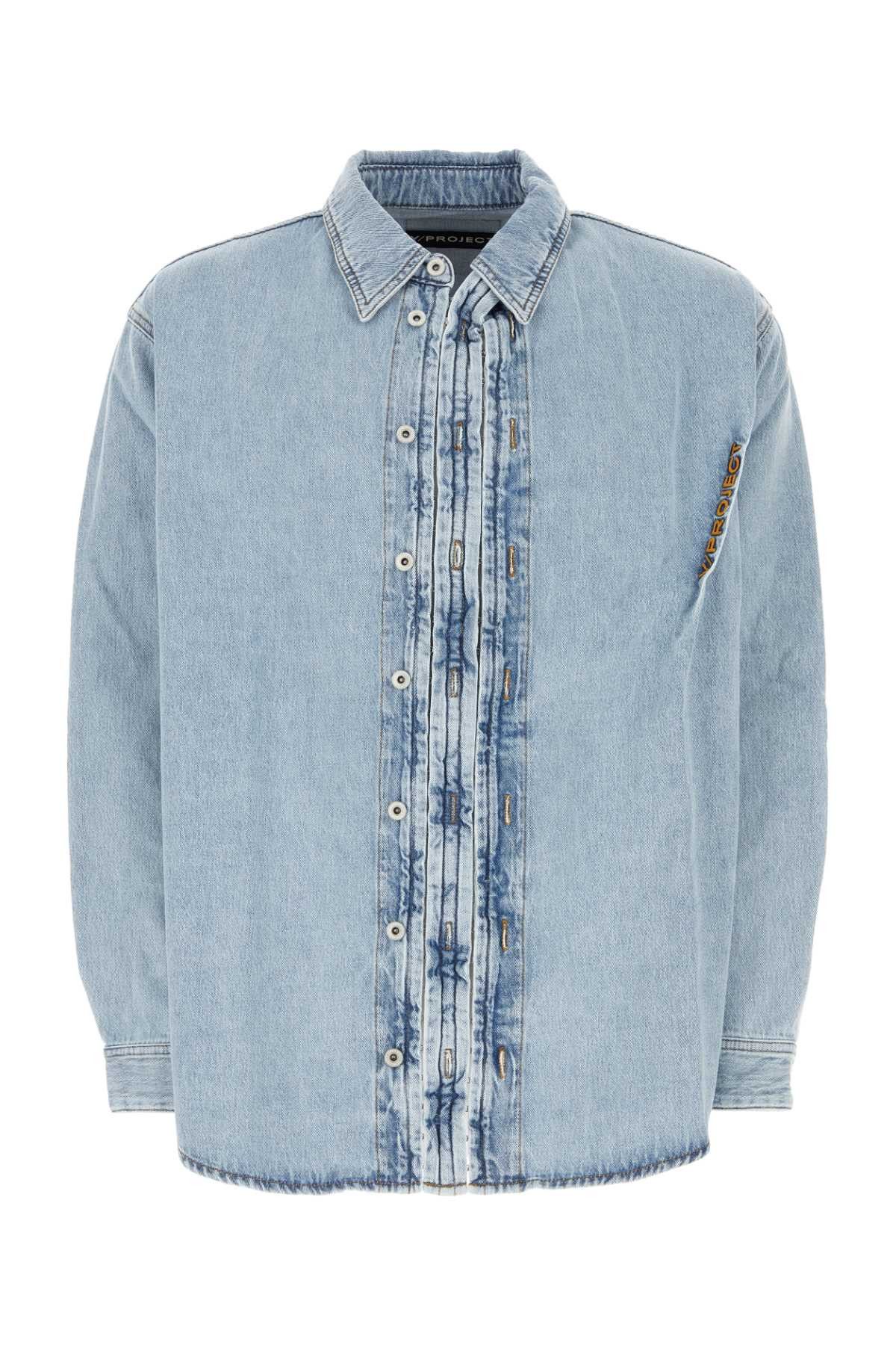 image of Yproject Denim Shirt in Blue, Men's (Size Small)