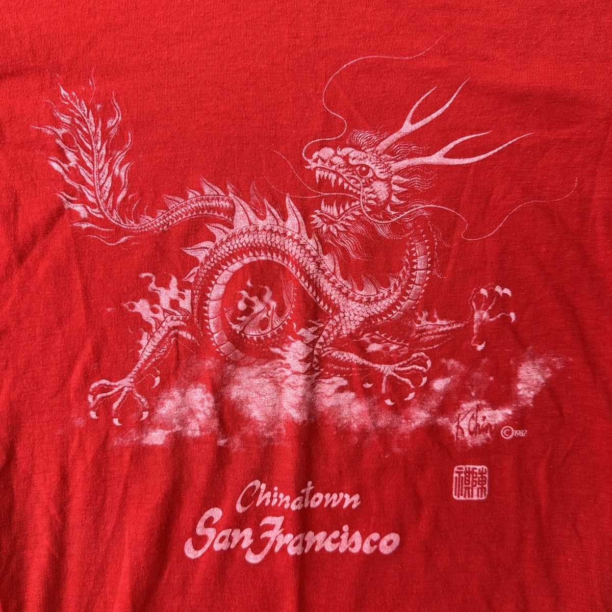Hanes 1987 Single stich Kchin Dragon Chinatown SF tee 80s Size US M / EU 48-50 / 2 - 2 Thumbnail
