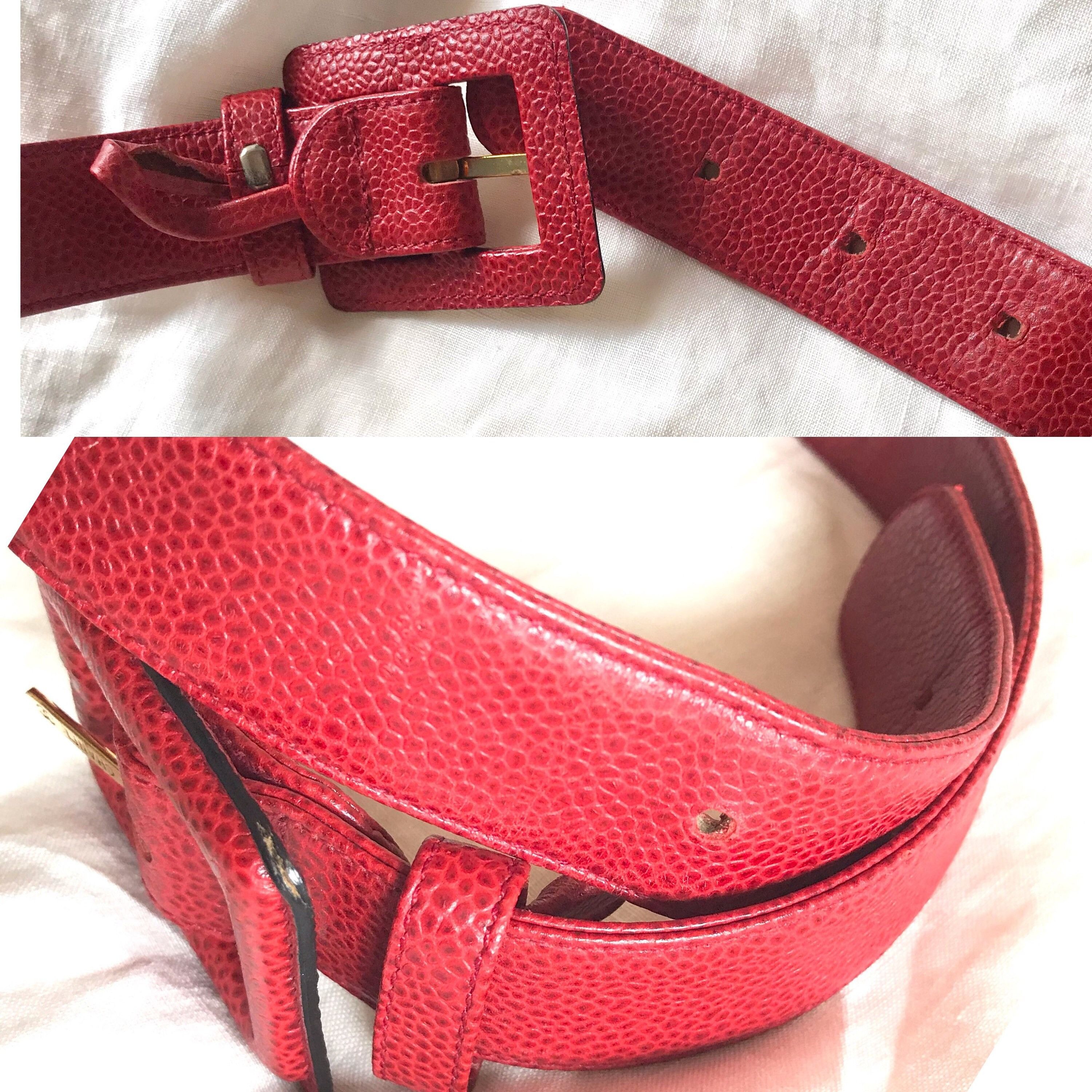 Chanel Vintage CHANEL 2.55 red caviar waist bag, fanny pack with be Size ONE SIZE - 7 Thumbnail