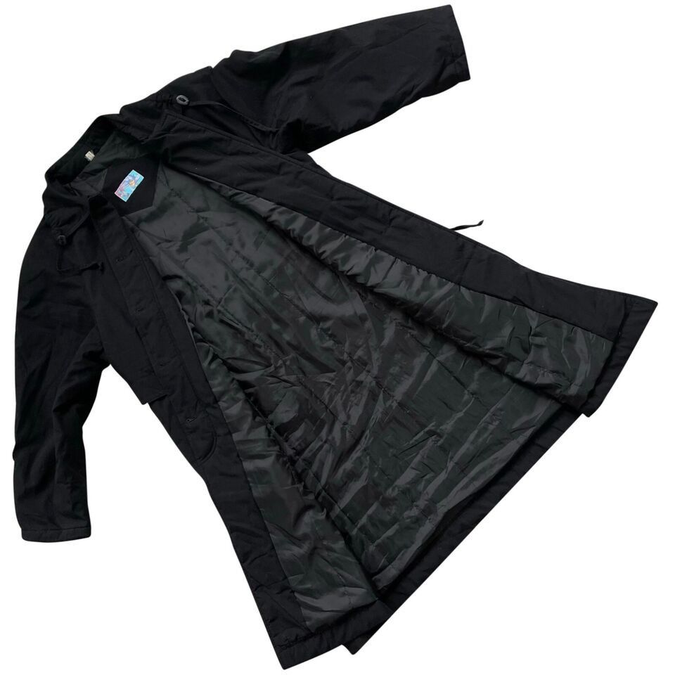 image of Bespoke Sundazed (Germany) Drawstring Bermuda Collar Trench Coat in Black, Women's (Size Large)