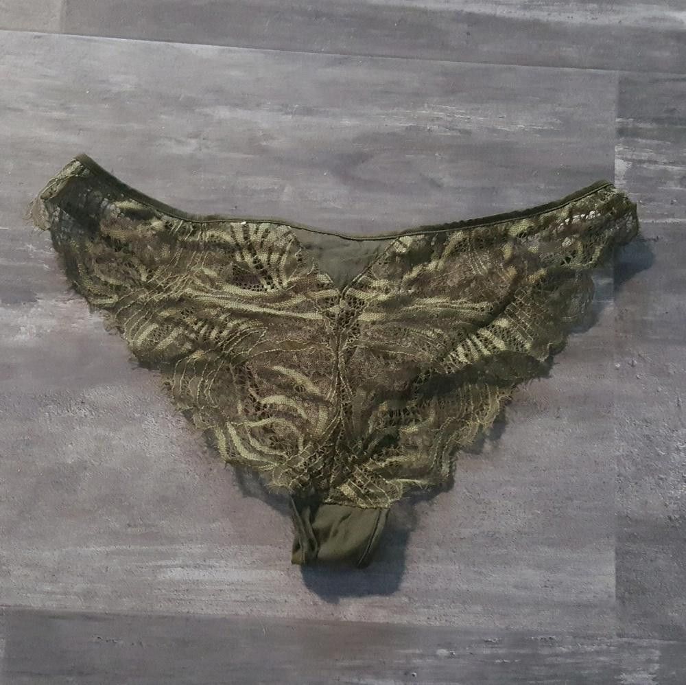 Designer Olive Laced VS Lingerie High Waisted Panty Size ONE SIZE - 2 Thumbnail