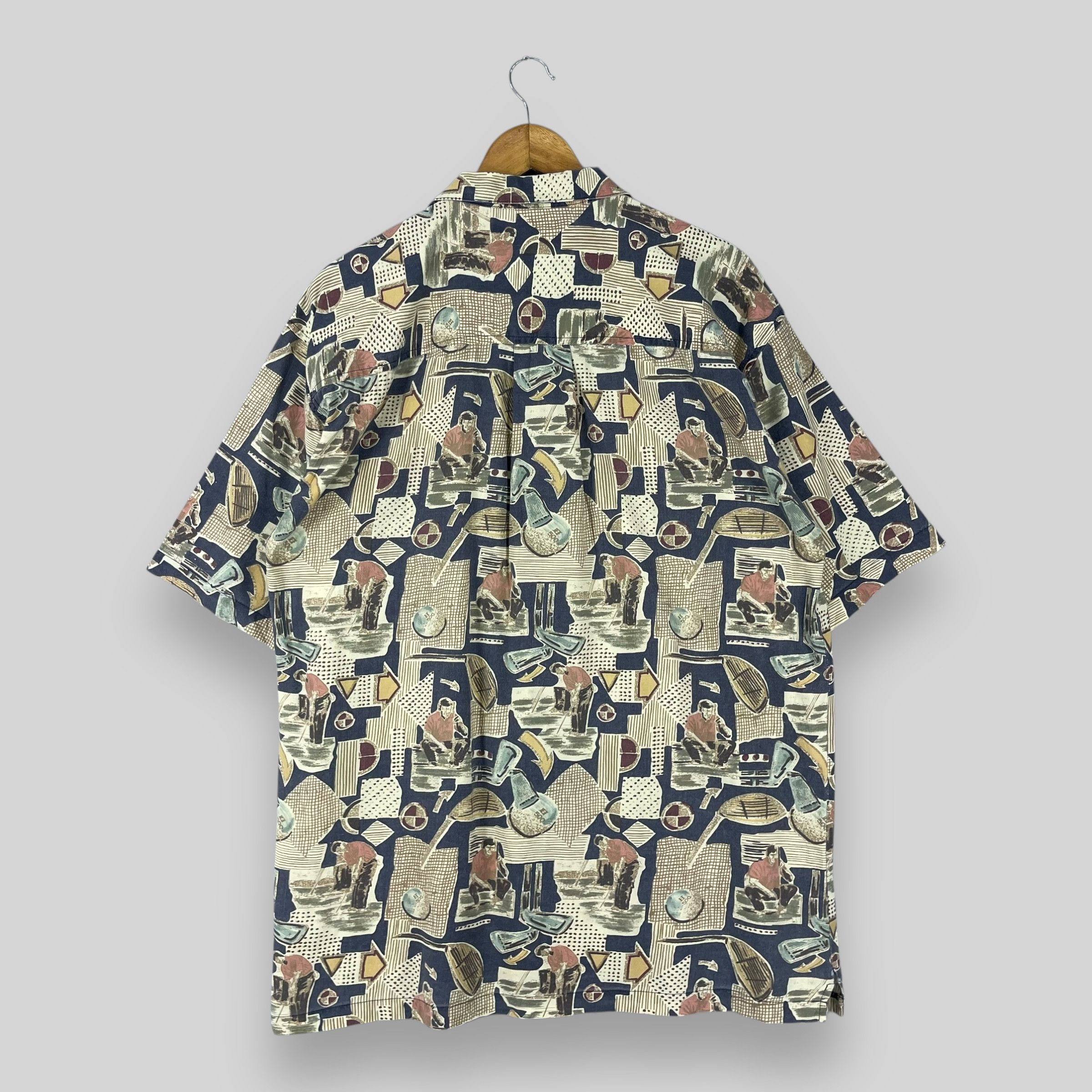 Vintage Vintage Psychobilly Pop Art Golf Sport Motive Rayon Shirt Size US M / EU 48-50 / 2 - 7 Thumbnail