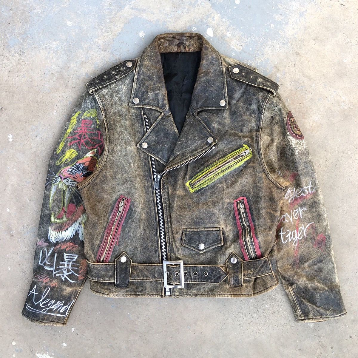 Vintage 🔥VTG Custom Saber Tiger Double Collar Inspired Lewis Leather Size US M / EU 48-50 / 2 - 1 Thumbnail
