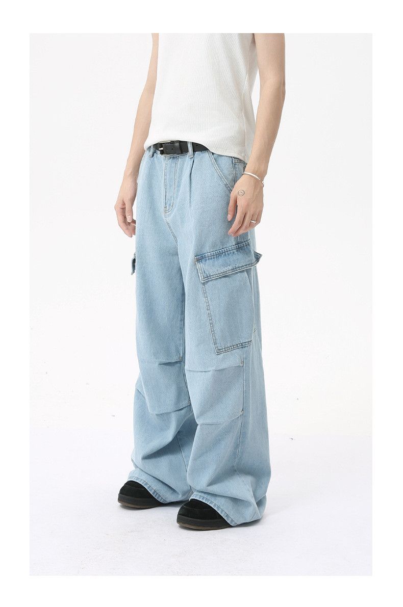 Japanese Brand Japanese retro heavy-duty multi-pocket straight cargo jeans Size US 32 / EU 48 - 2 Thumbnail
