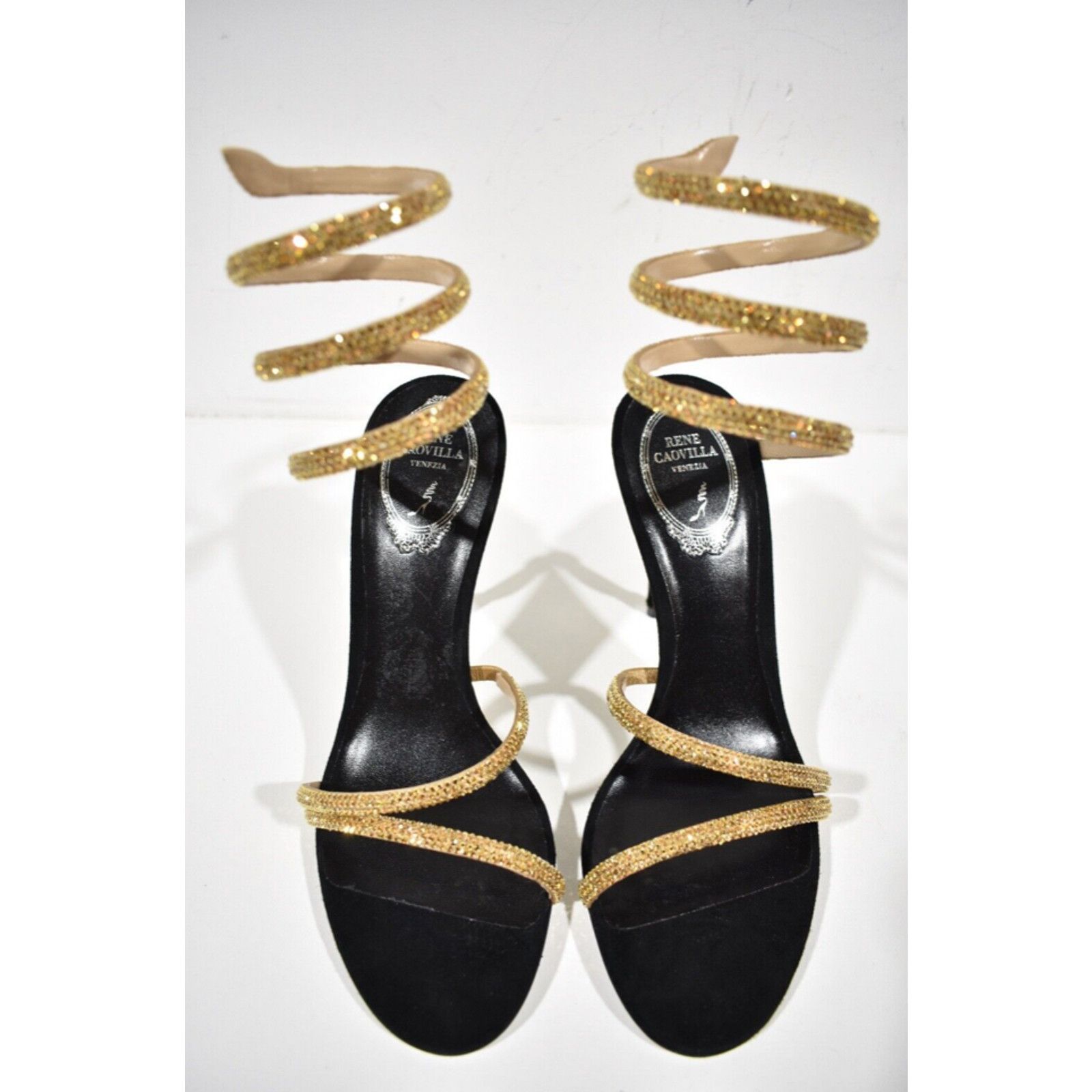 Rene Caovilla Margot Crystal Ankle Wrap Strap Sandal Heel Pump 39 Size US 9 / IT 39 - 7 Thumbnail