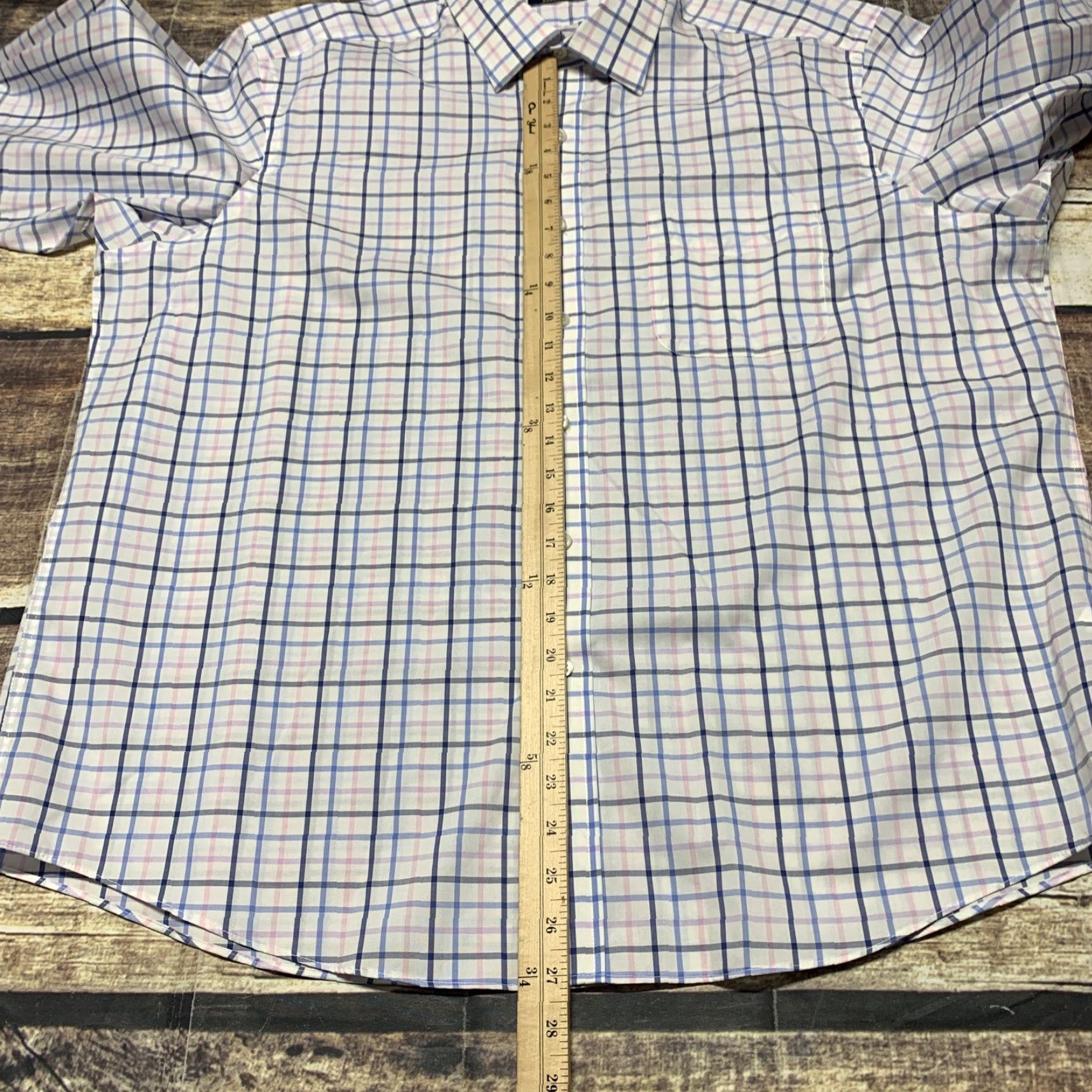 Club Room Club Room Shirt Men XL White Blue Plaid Button-Front Casual Size US XL / EU 56 / 4 - 4 Thumbnail