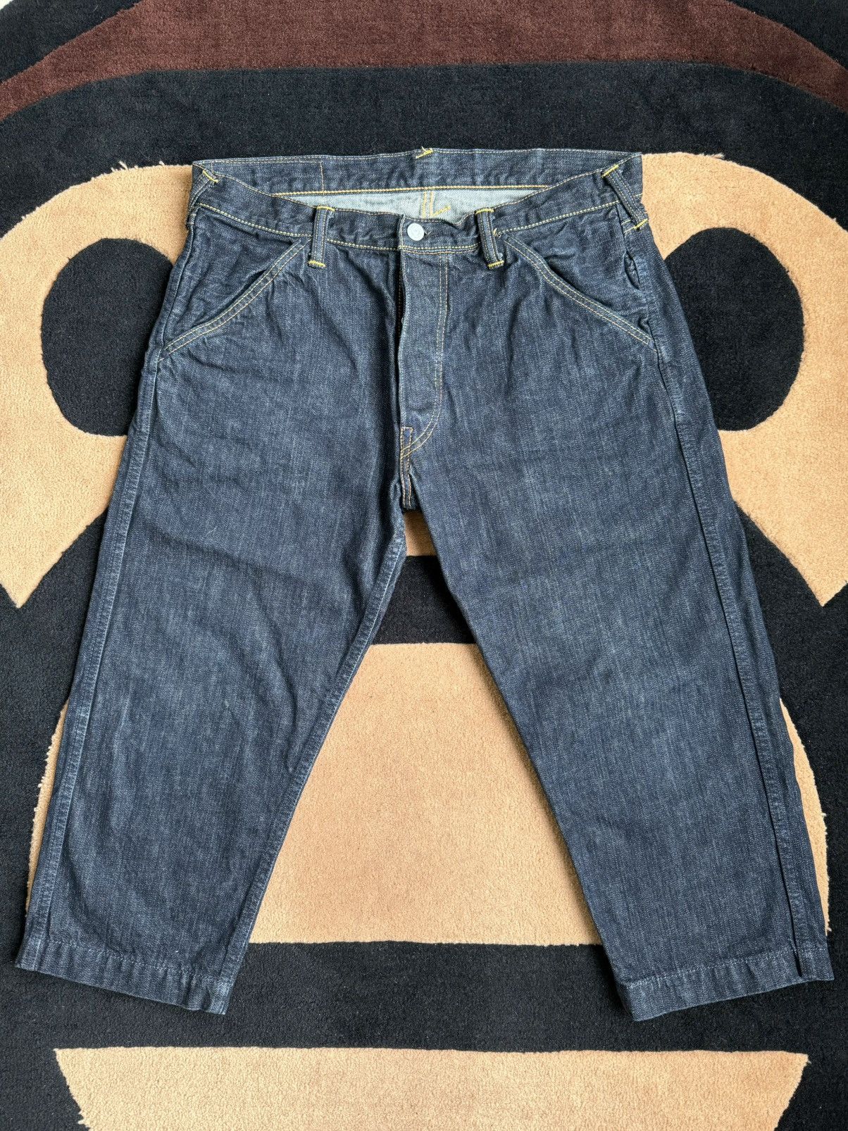 Evisu × Japanese Brand × Vintage evisu little double daicock style cropped jeans size：36 Size US 36 / EU 52 - 2 Thumbnail