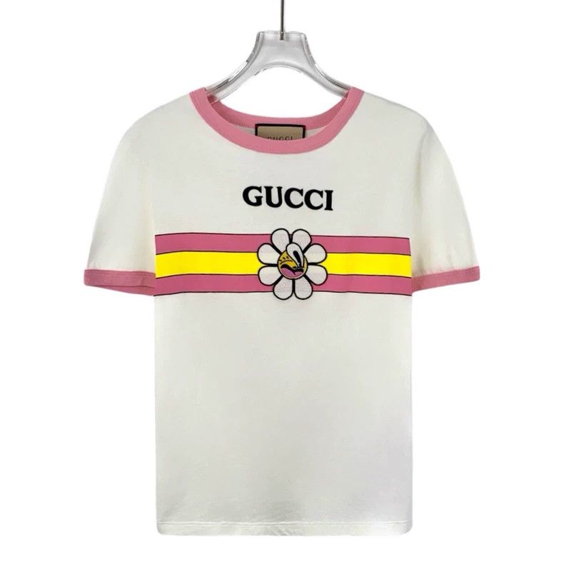 Gucci Gucci White striped letter floral embroidery cotton round- Size S / US 4 / IT 40 - 1 Thumbnail