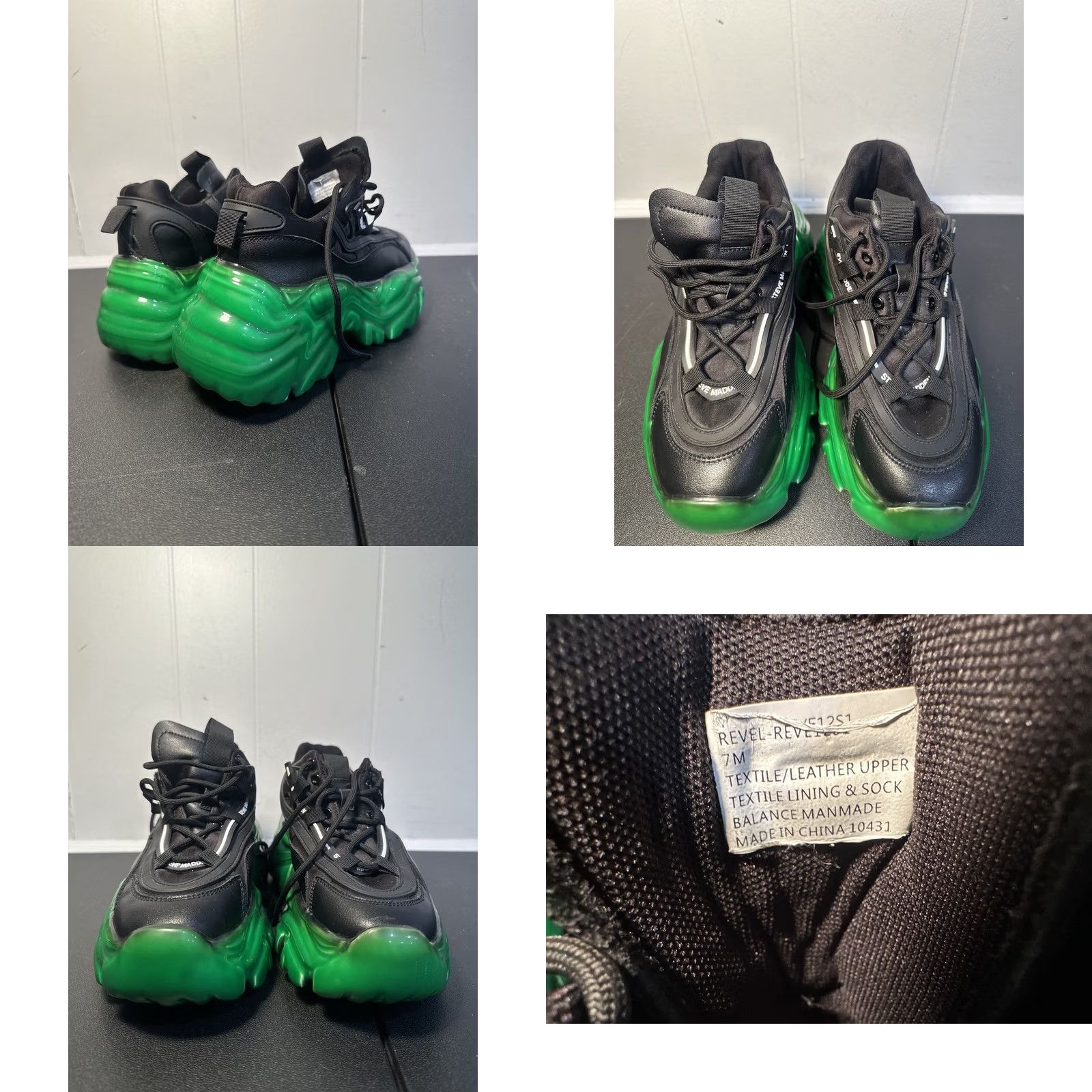 Steve Madden Steve Madden Revel Women's Athletic Sneaker Black Green Size 7M M Colorful EDM Raver EDC Shoes Size US 10 / IT 40 - 8 Thumbnail