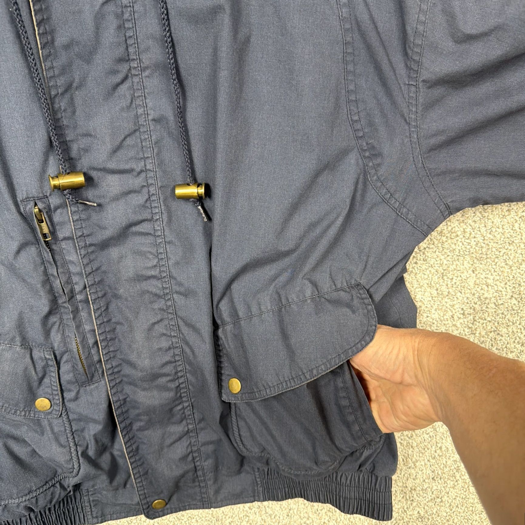 Vintage Vintage California Outerwear Jacket L Blue Bomber Canvas Pockets 00s Y2K Mens Regular Short | Stand-Up Collar | Zip Front | All Seasons Size US L / EU 52-54 / 3 - 6 Thumbnail