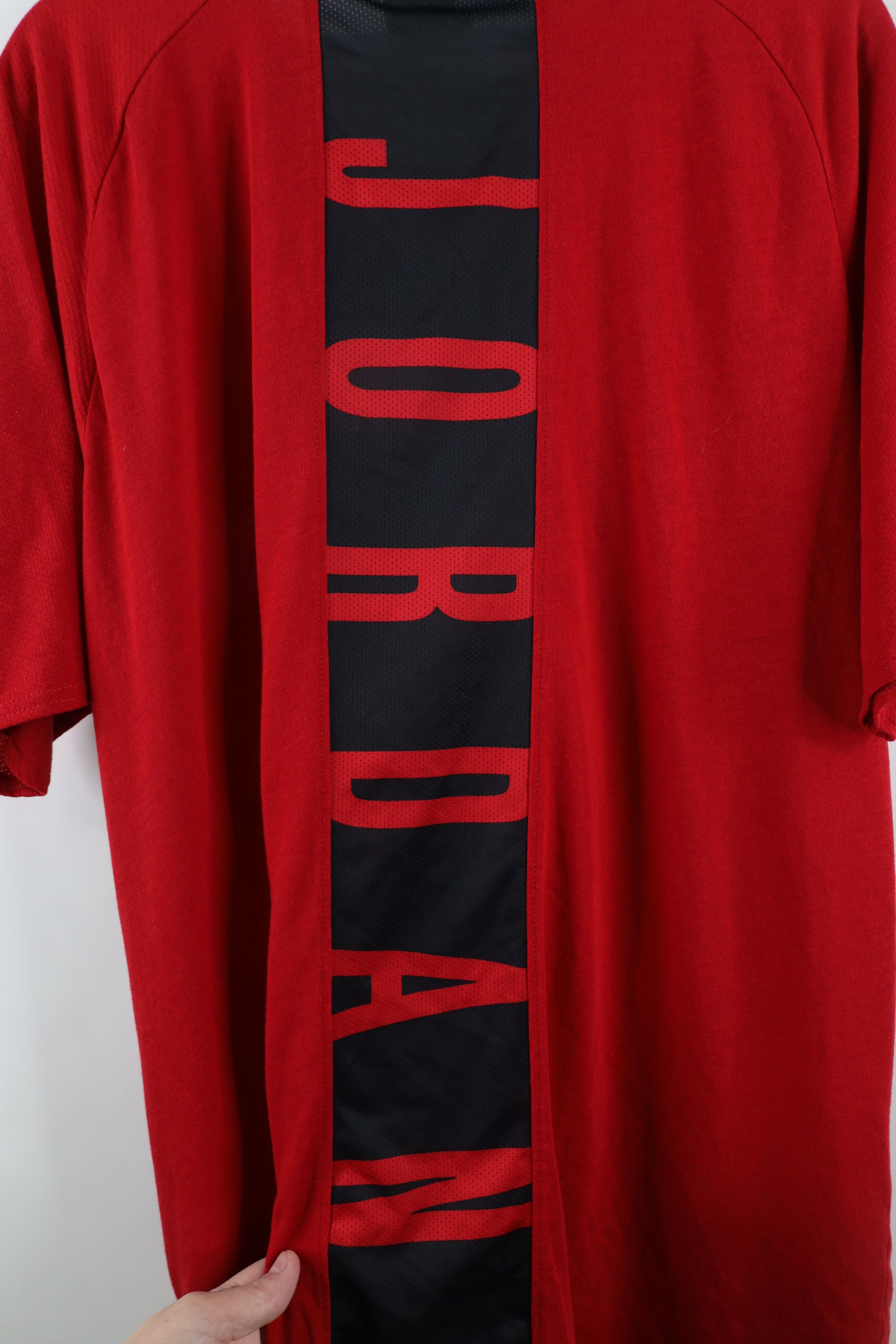 Nike × Vintage Nike Air Jordan Center Logo Knit Short Sleeve T-Shirt Red Size US XL / EU 56 / 4 - 8 Thumbnail