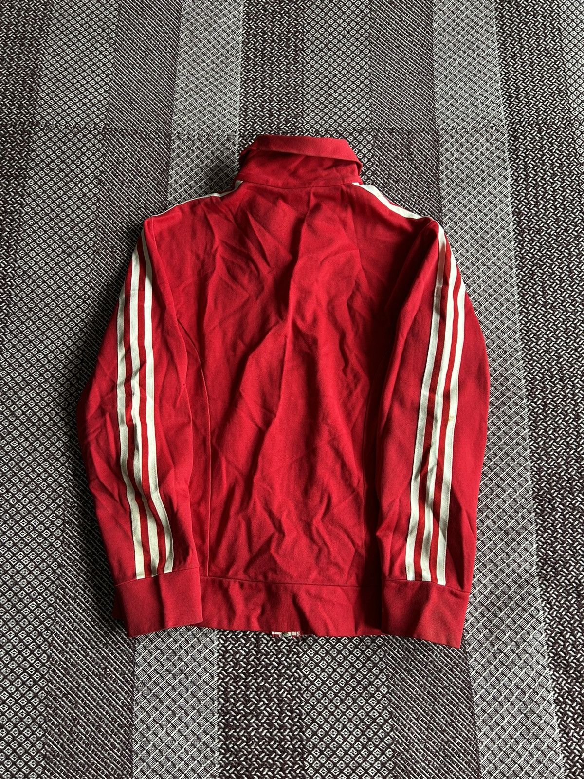Adidas × Vintage Vintage 90s Adidas Zip Up Hoodie Red Y2K Streetwear Style Size US S / EU 44-46 / 1 - 13 Thumbnail