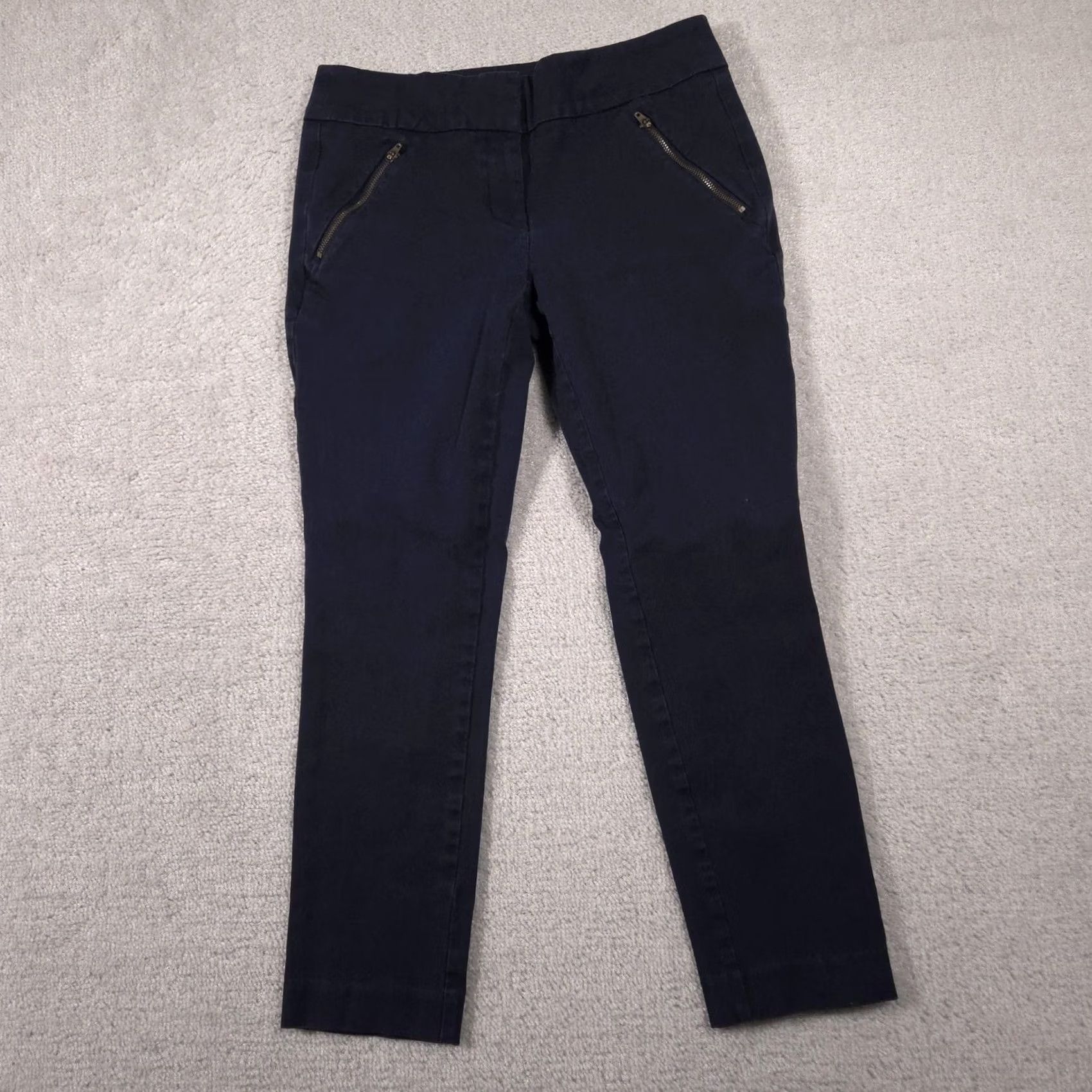 Loft LOFT Outlet Pants Womens 4 Blue Modern Skinny Ankle Zip Pocket Stretch Casual Cropped Size 27" / US 4 / IT 40 - 2 Thumbnail