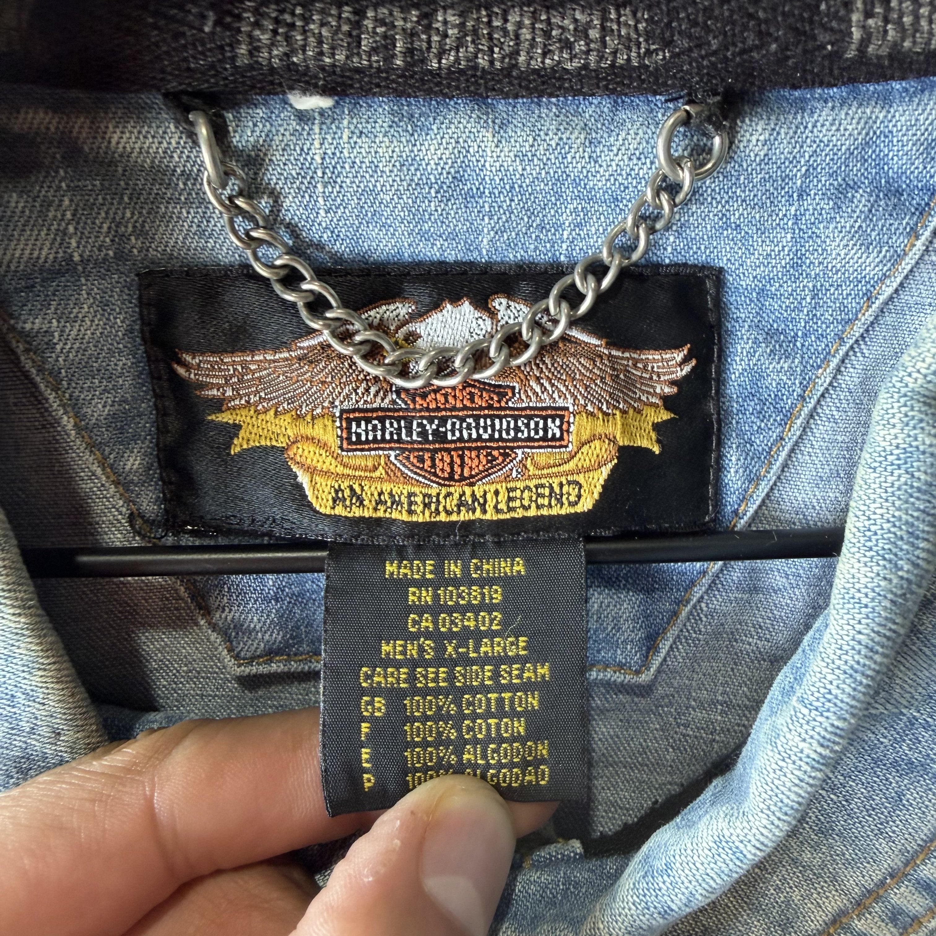 Harley Davidson Harley Davidson Genuine Denim Jean Jacket Mens Eagle Biker Size US XL / EU 56 / 4 - 9 Thumbnail