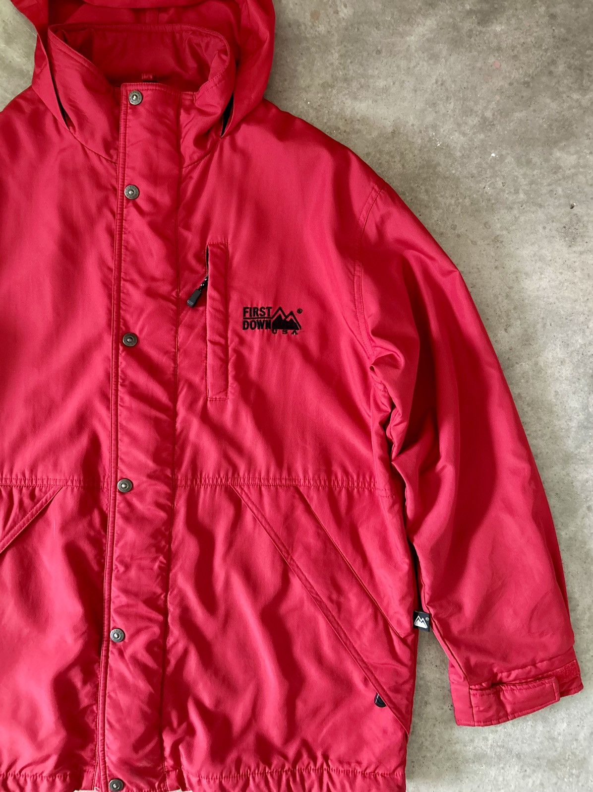 Japanese Brand FIRST DOWN Vintage Hooded Down Jacket Size US L / EU 52-54 / 3 - 2 Thumbnail