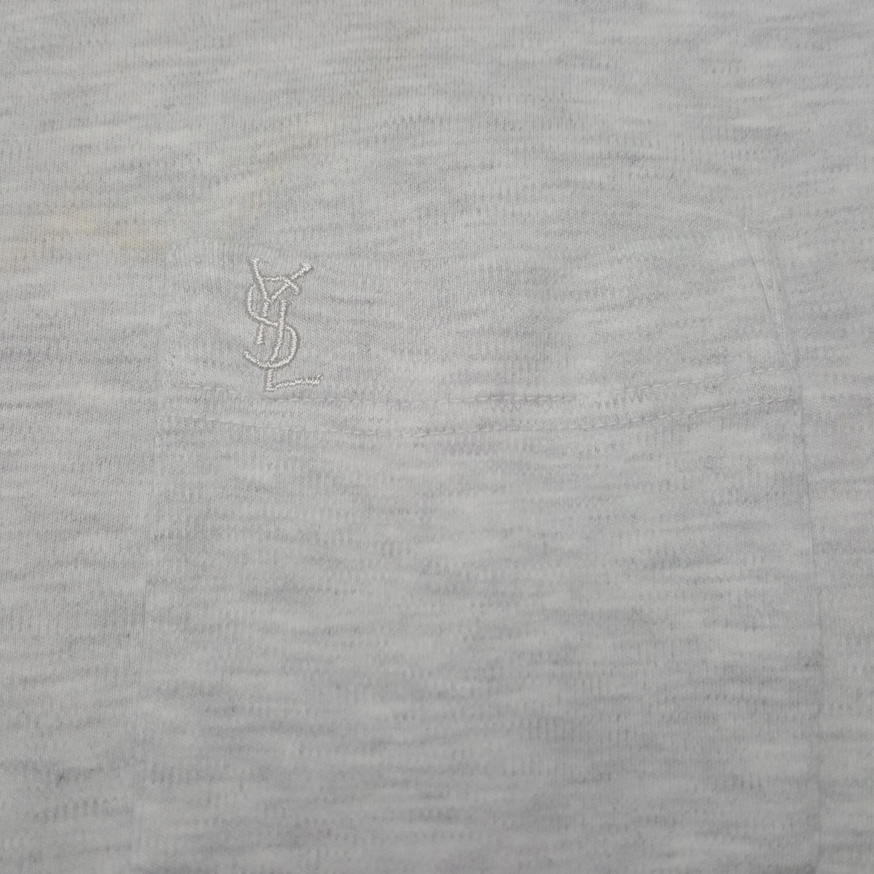 Vintage × Yves Saint Laurent Vintage Yves Saint Laurent Small Embroidery Logo Tshirt Size US L / EU 52-54 / 3 - 8 Thumbnail