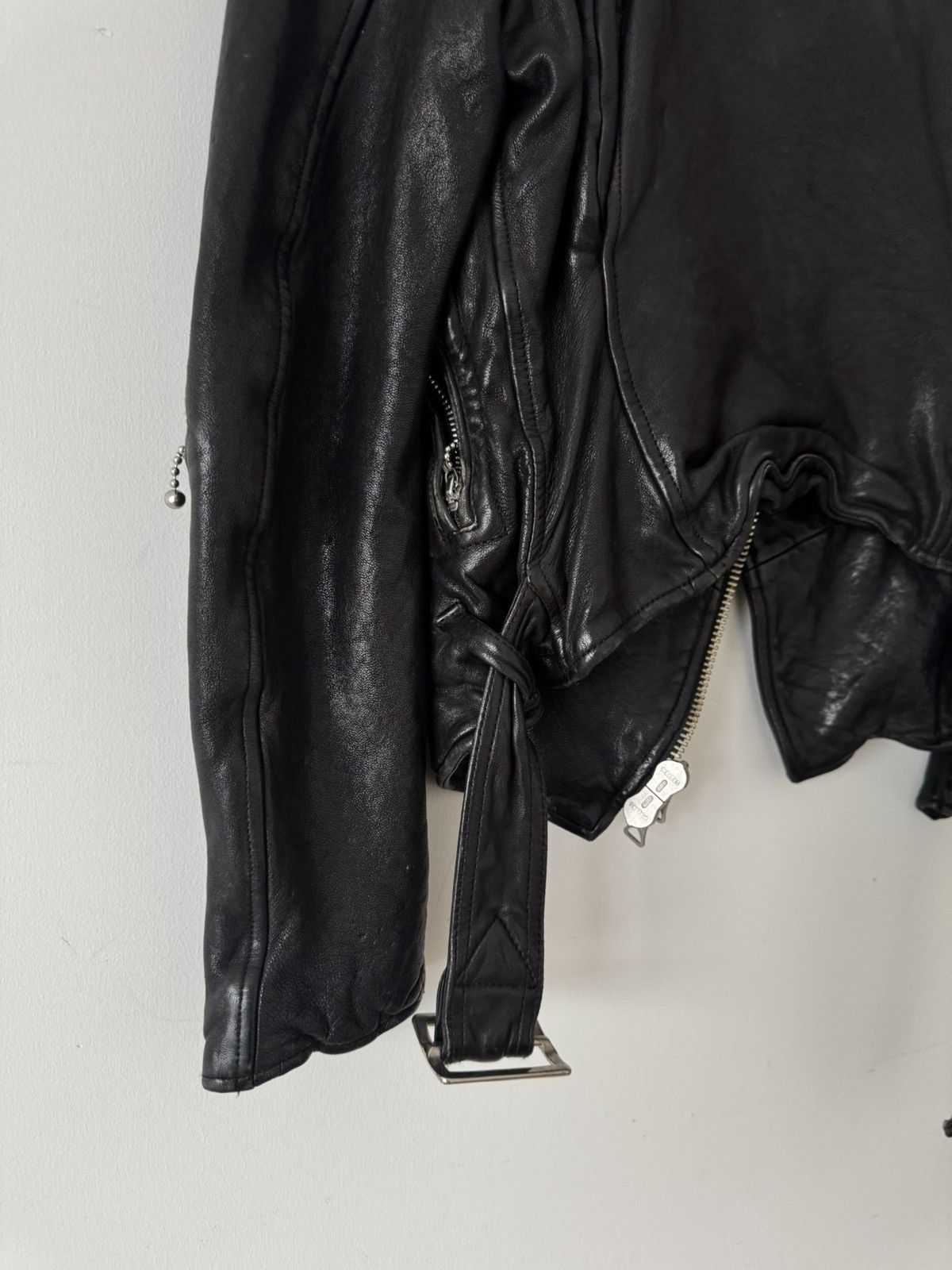 Maison MIHARA YASUHIRO Women Leather Biker Jacket Size XS / US 0-2 / IT 36-38 - 8 Thumbnail