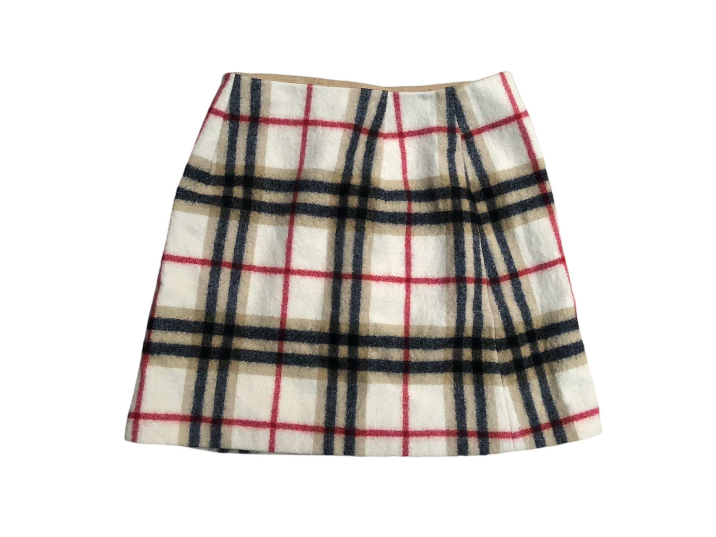 Burberry × Designer BURBERRY'S OF LONDON Blue Label Nova Checks Wool Skirt Size 26" / US 2 / IT 38 - 2 Thumbnail