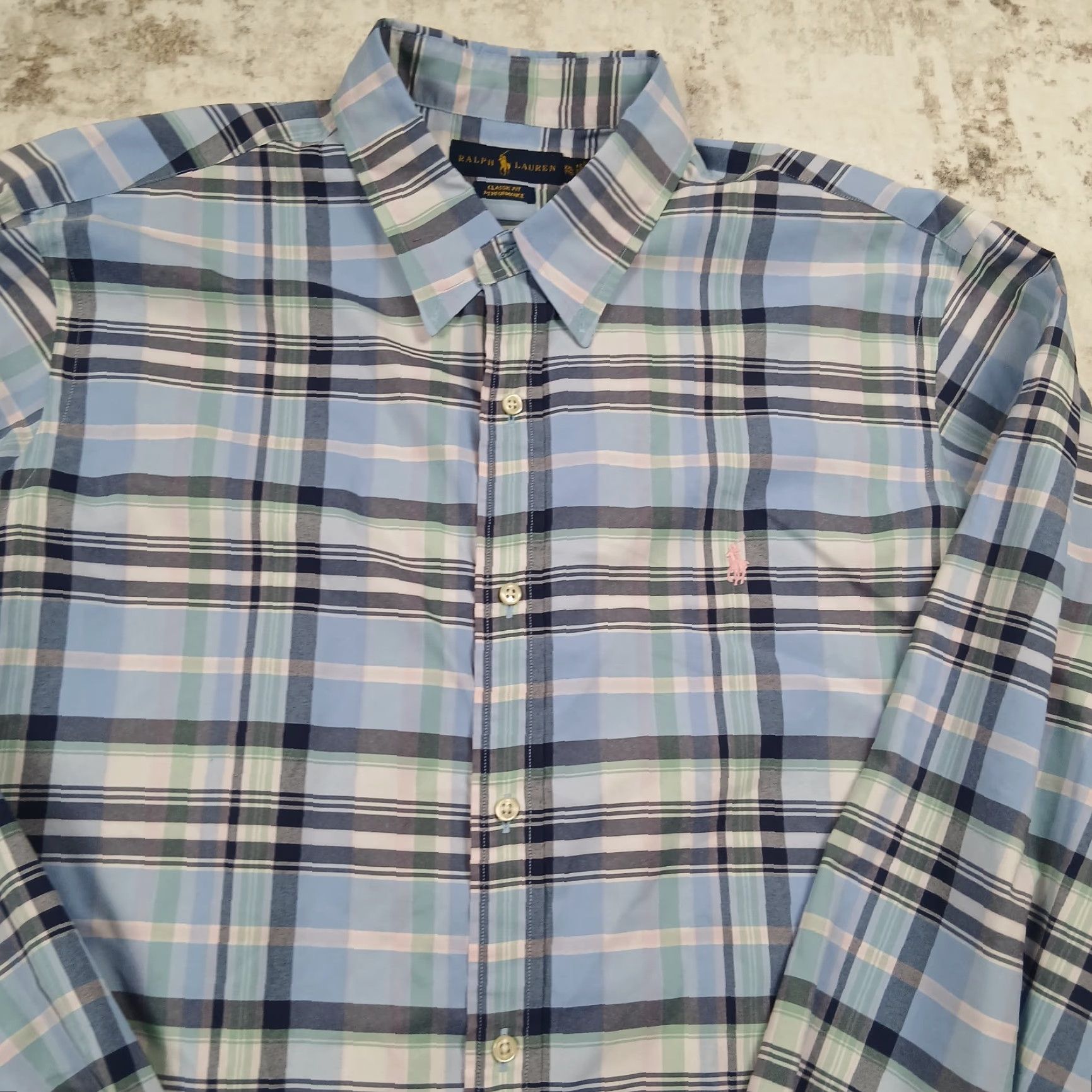 Polo Ralph Lauren Polo Ralph Lauren Performance Button-Up Shirt Mens 2XL XXL Blue Plaid Stretch Shirt Size US XXL / EU 58 / 5 - 2 Thumbnail