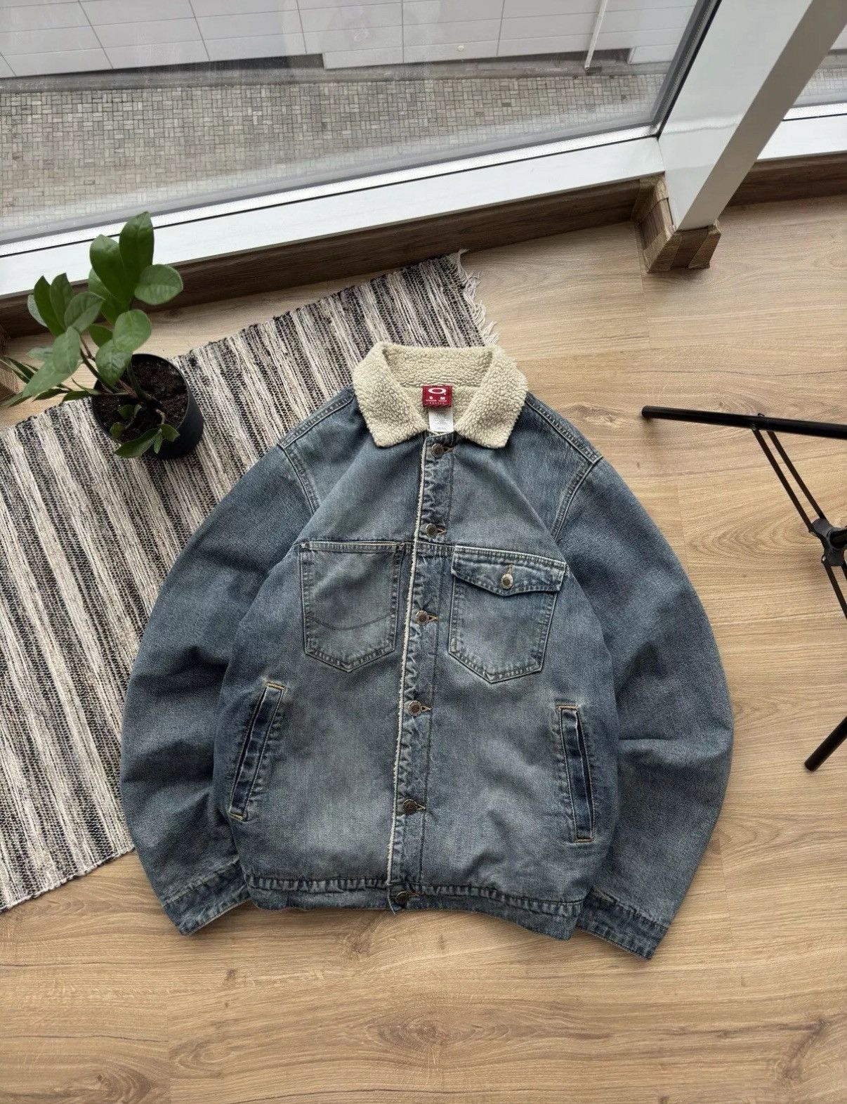 Oakley Oakley Software Vintage 90s Sherpa Y2K Denim ButtonUp Jacket Size US M / EU 48-50 / 2 - 1 Thumbnail